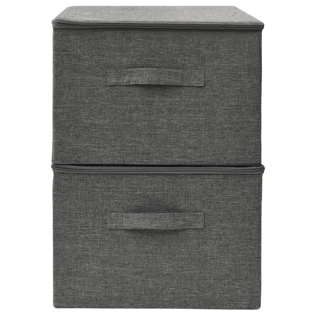 vidaXL Cutii de depozitare 2 buc. antracit 43x34x23 cm material textil vidaXL Cutii de depozitare 2 buc. antracit 43x34x23 cm material textil
