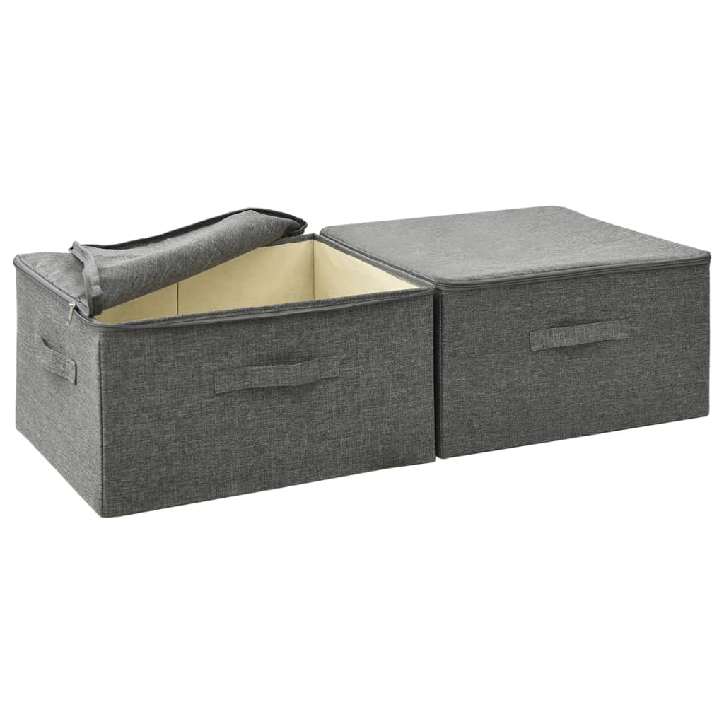 vidaXL Cutii de depozitare 2 buc. antracit 43x34x23 cm material textil vidaXL Cutii de depozitare 2 buc. antracit 43x34x23 cm material textil