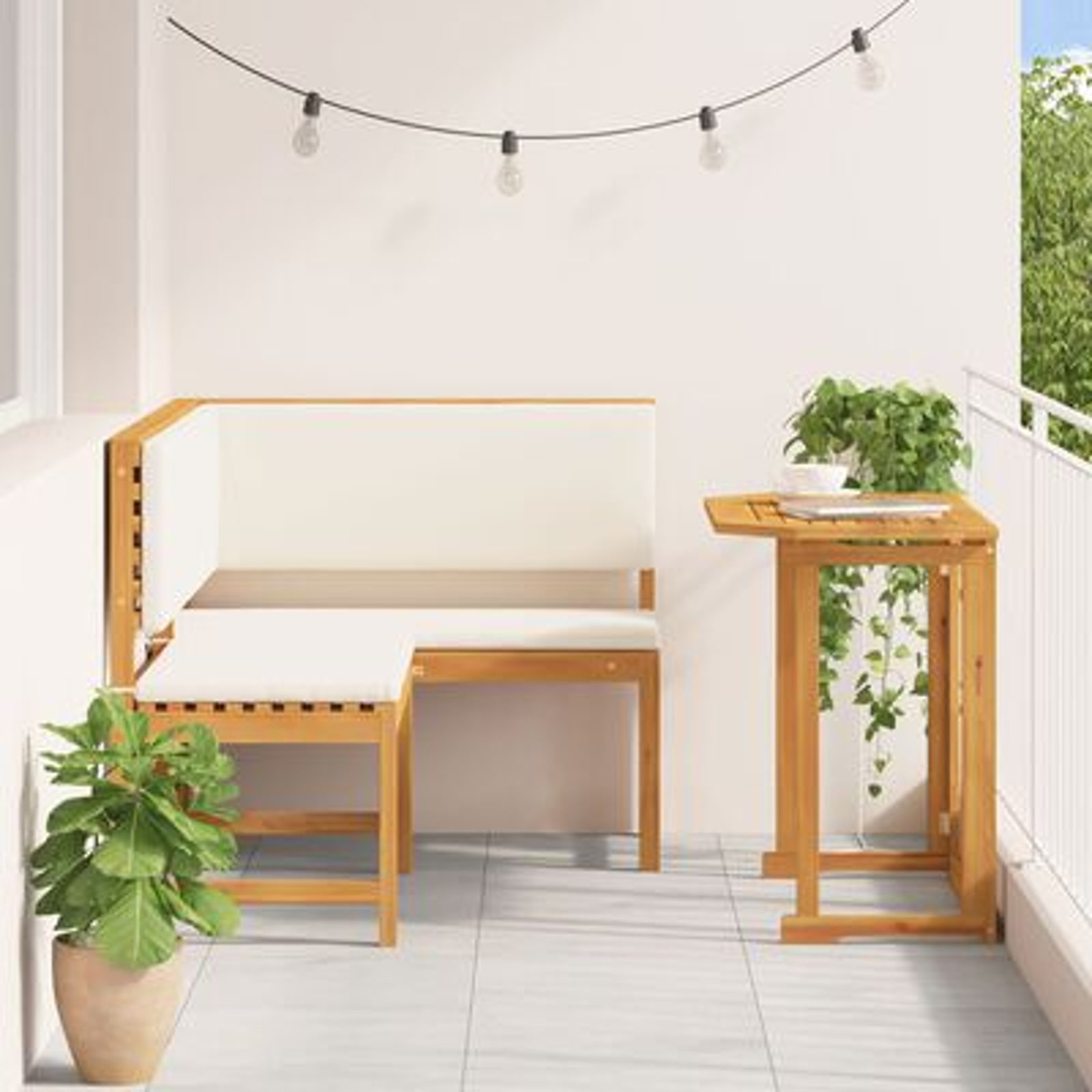 vidaXL Set mobilier de grădină cu perne, 2 piese, lemn masiv de acacia vidaXL Set mobilier de grădină cu perne, 2 piese, lemn masiv de acacia