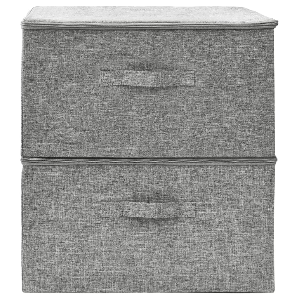 vidaXL Cutii de depozitare 2 buc. gri 43x34x23 cm material textil
