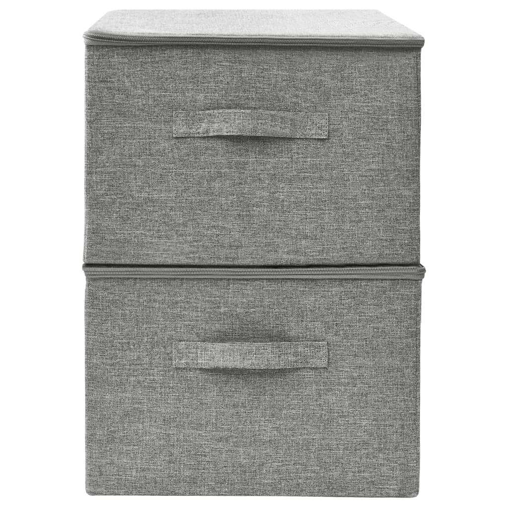 vidaXL Cutii de depozitare 2 buc. gri 43x34x23 cm material textil