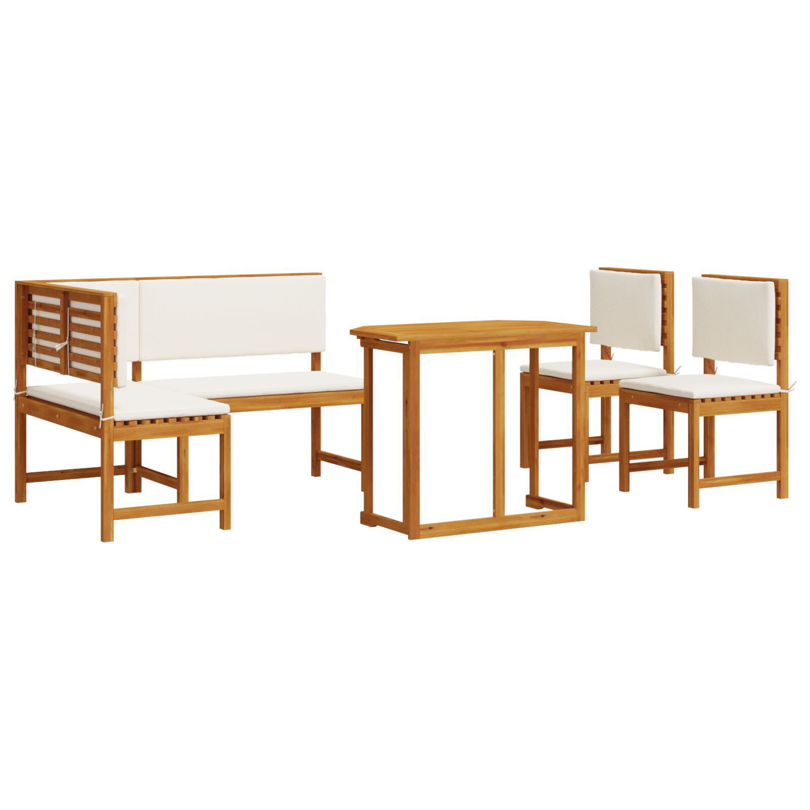 vidaXL Set mobilier de grădină cu perne, 4 piese, lemn masiv de acacia vidaXL Set mobilier de grădină cu perne, 4 piese, lemn masiv de acacia
