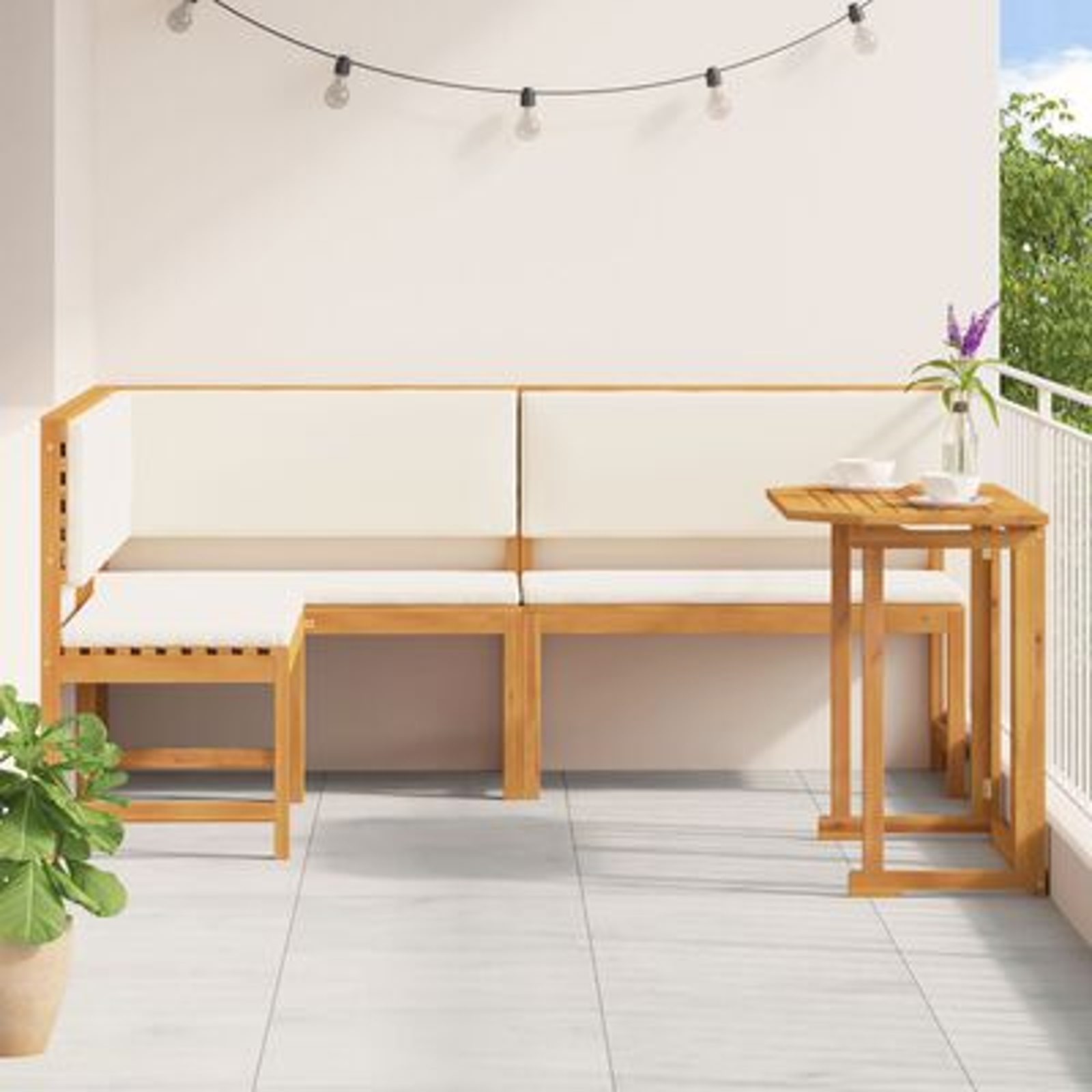 vidaXL Set bistro de grădină cu perne, 3 piese, lemn masiv de acacia vidaXL Set bistro de grădină cu perne, 3 piese, lemn masiv de acacia