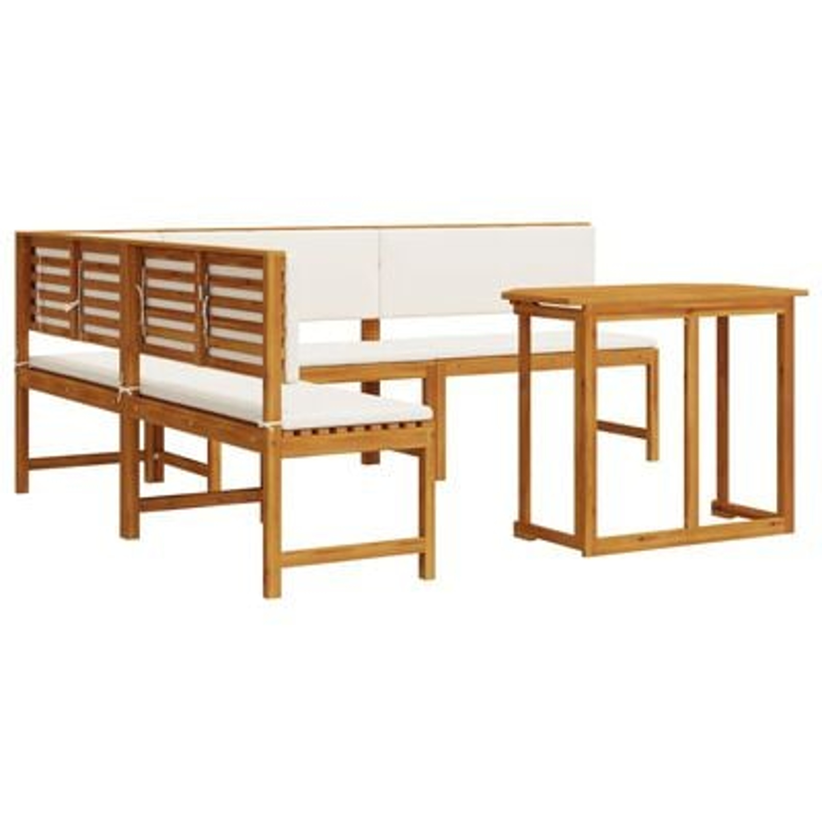 vidaXL Set mobilier de grădină cu perne, 4 piese, lemn masiv de acacia