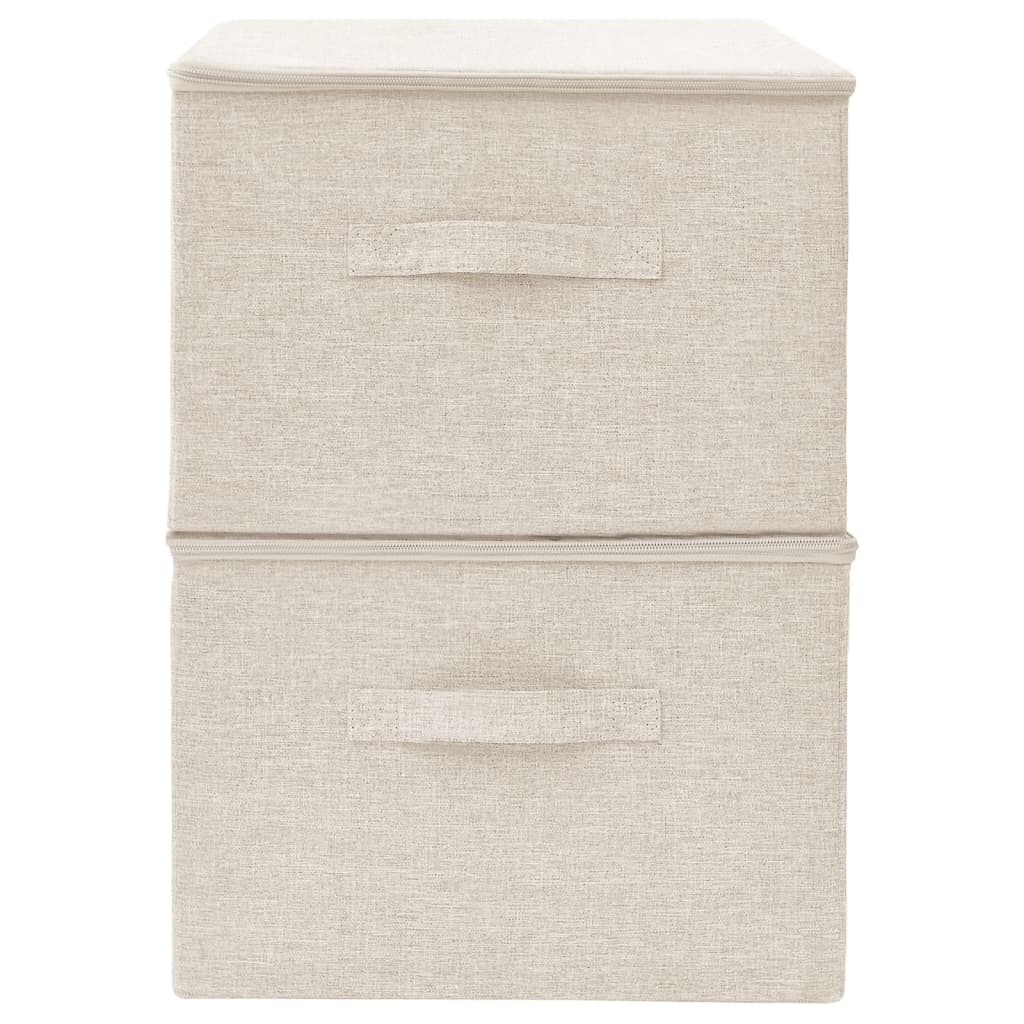 vidaXL Cutii de depozitare 2 buc. crem 43x34x23 cm material textil vidaXL Cutii de depozitare 2 buc. crem 43x34x23 cm material textil