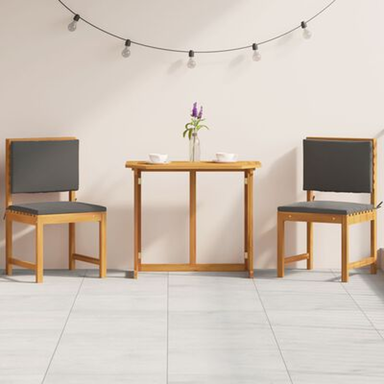 Set de dining pentru grădină vidaXL, 3 piese, din lemn masiv de acacia