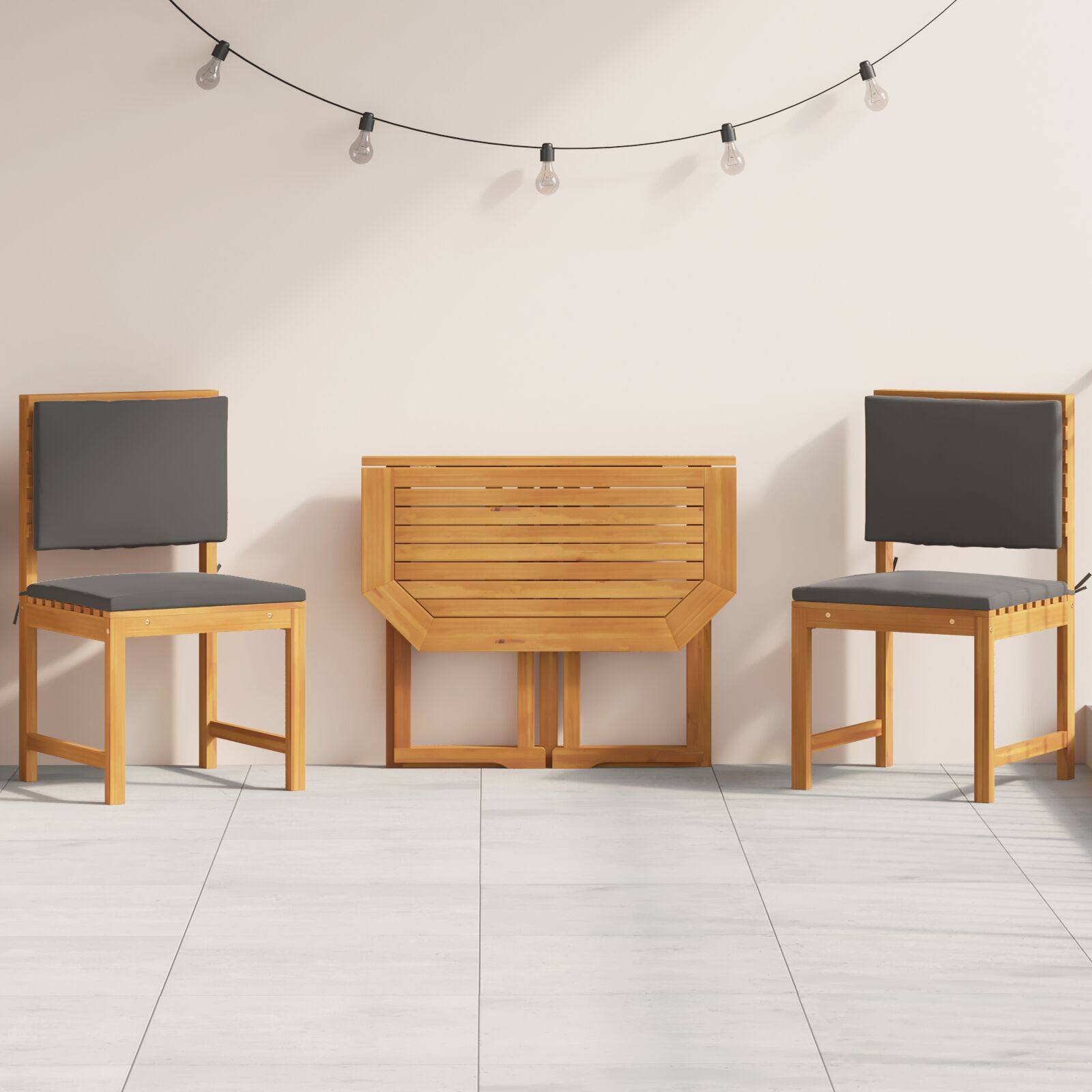 Set de dining pentru grădină vidaXL, 3 piese, din lemn masiv de acacia