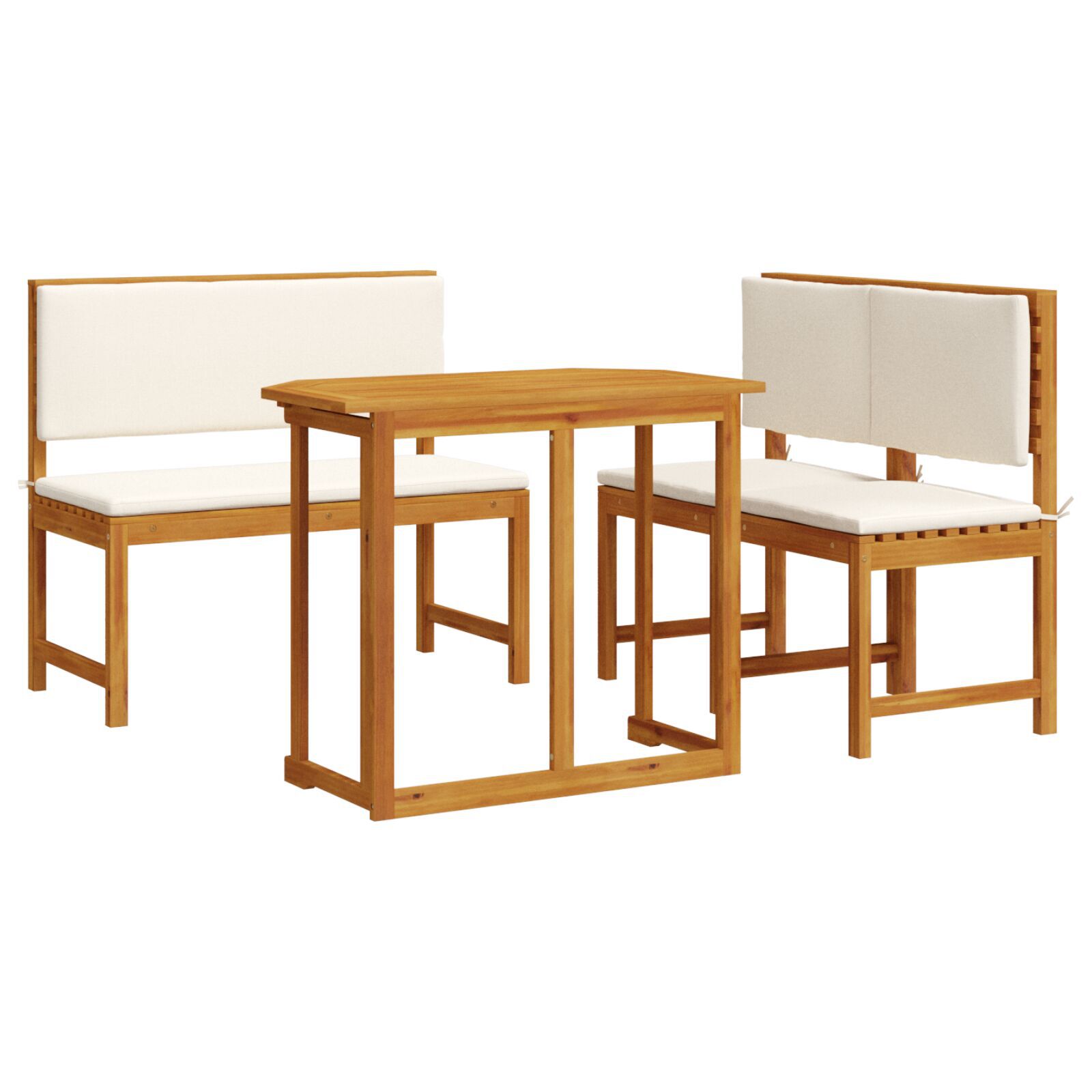 Set de dining pentru grădină 4 piese din lemn de acacia Set de dining pentru grădină 4 piese din lemn de acacia