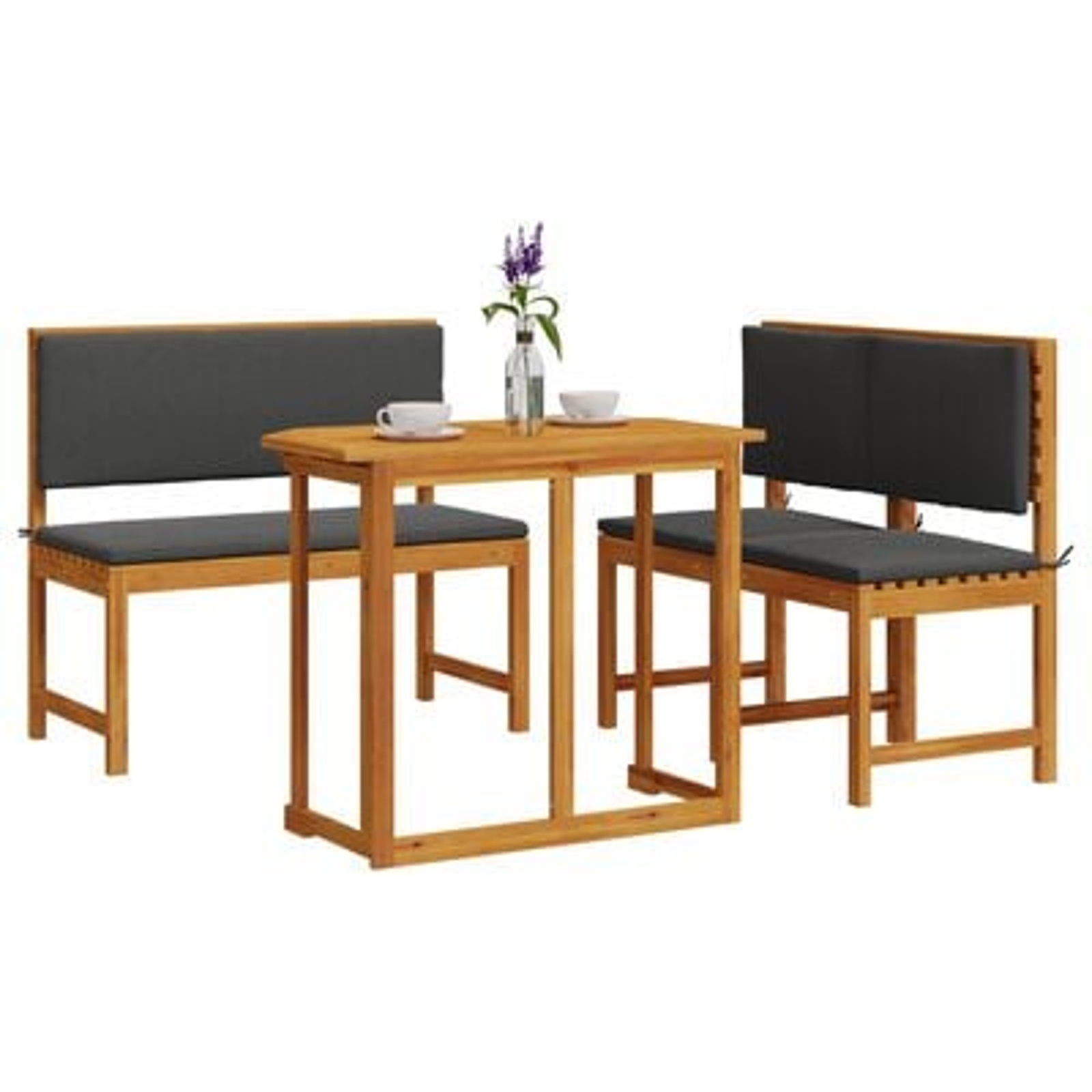 vidaXL Set mobilier de grădină cu perne, 4 piese, lemn masiv de acacia vidaXL Set mobilier de grădină cu perne, 4 piese, lemn masiv de acacia