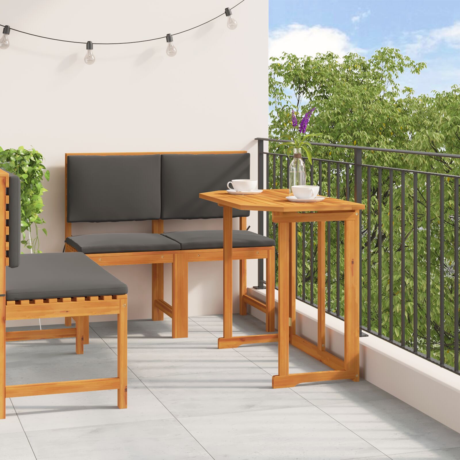 vidaXL Set mobilier de grădină cu perne, 4 piese, lemn masiv de acacia vidaXL Set mobilier de grădină cu perne, 4 piese, lemn masiv de acacia