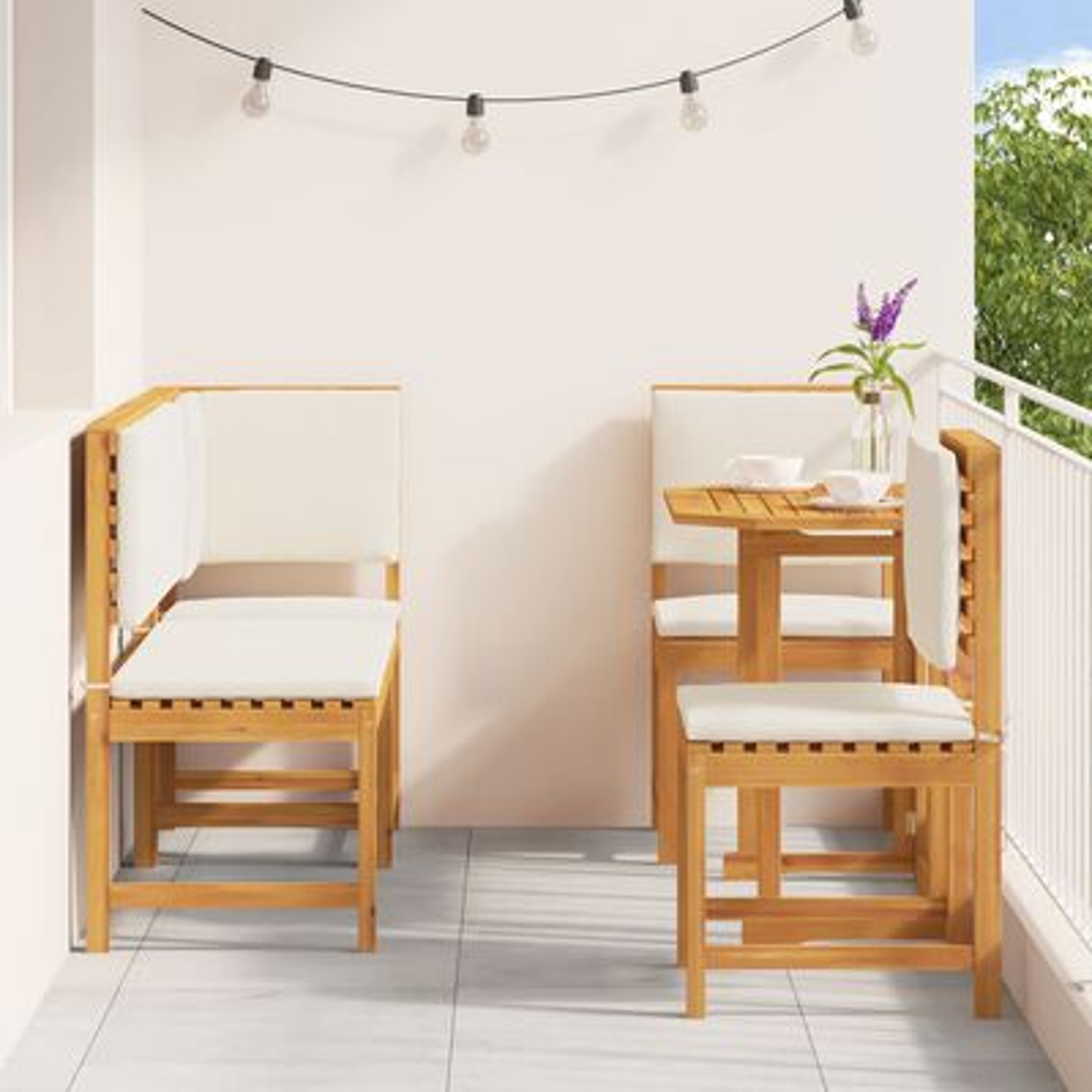 vidaXL Set de Dining pentru Grădină 5 Piese Lemn Masiv de Acacia