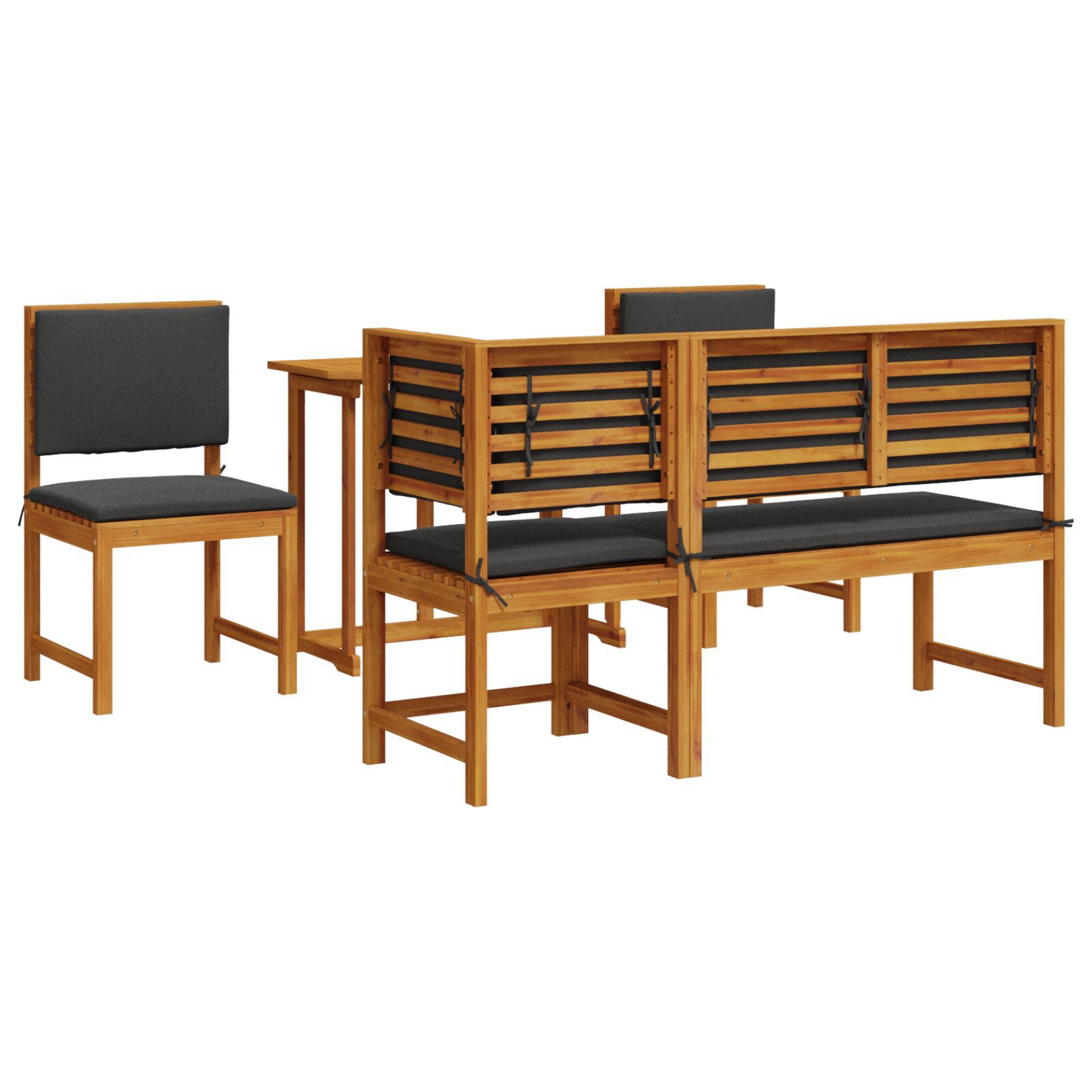 vidaXL Set mobilier de grădină cu perne, 5 piese, lemn masiv de acacia