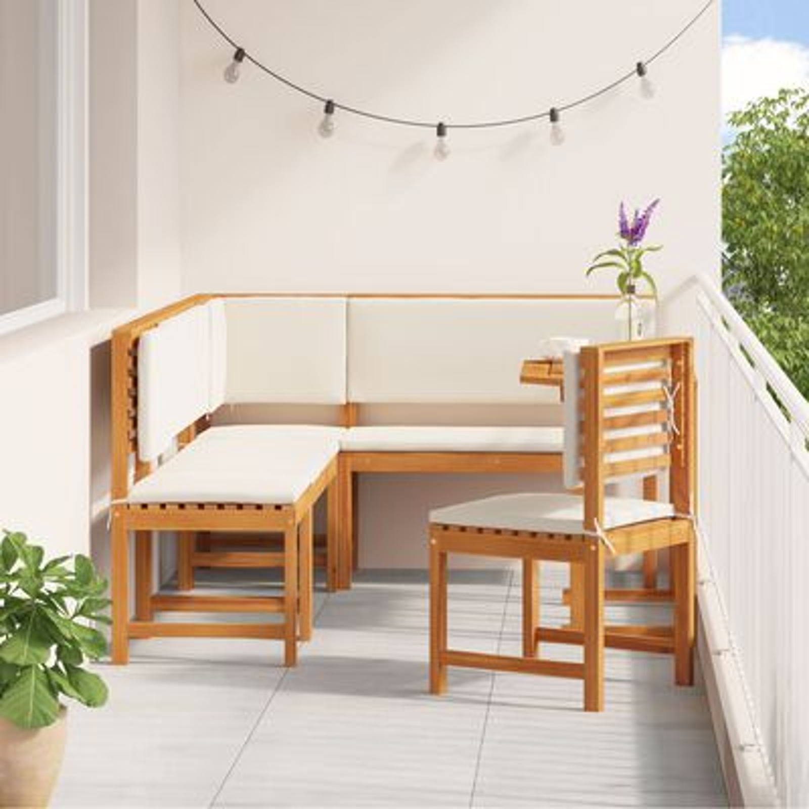 vidaXL Set mobilier de grădină cu perne, 6 piese, lemn masiv de acacia