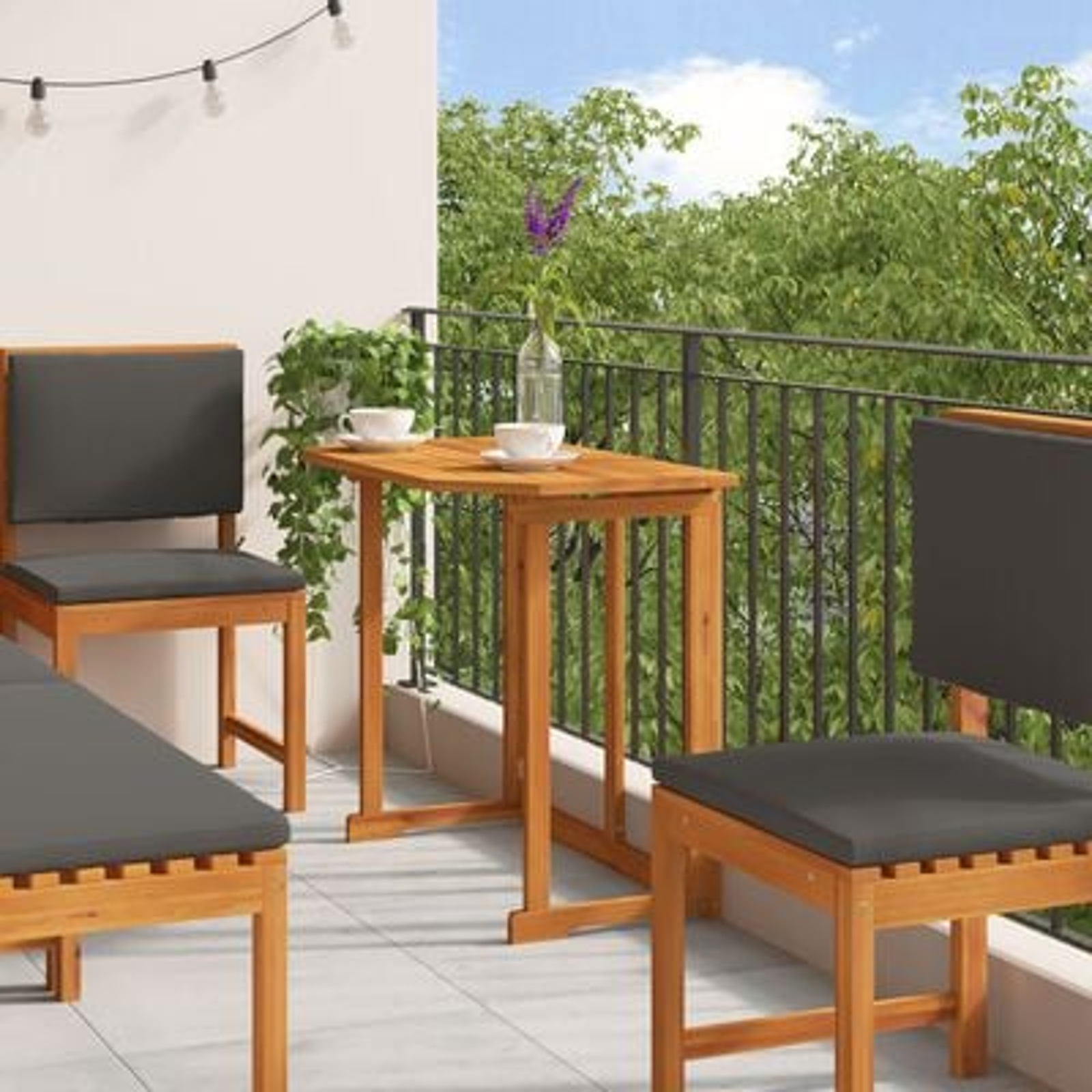 vidaXL Set mobilier de grădină cu perne, 6 piese, lemn masiv de acacia