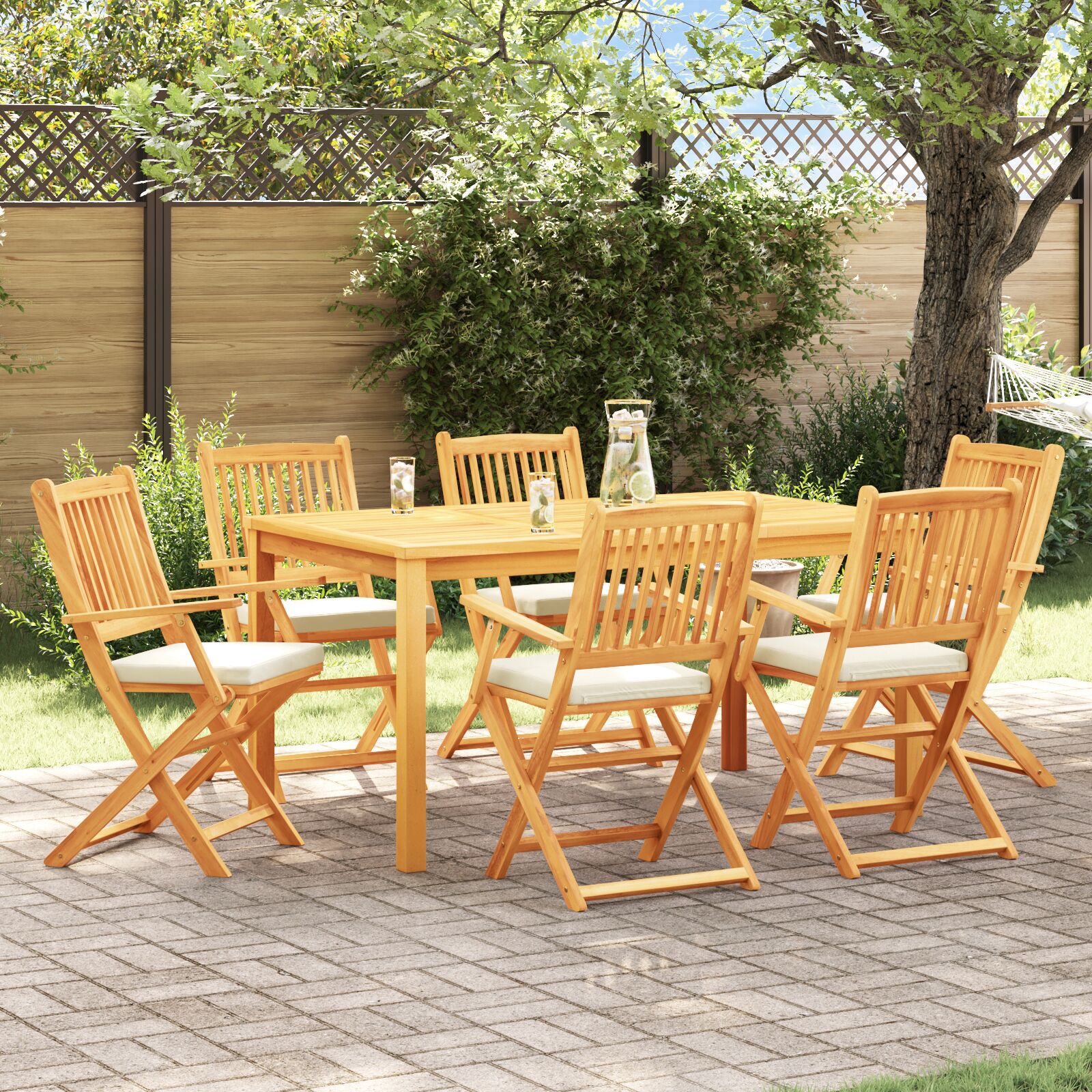 vidaXL Scaun pliant 6 pcs Alb 49 x 57.5 x 92cm Lemn masiv de acacia vidaXL Scaun pliant 6 pcs Alb 49 x 57.5 x 92cm Lemn masiv de acacia
