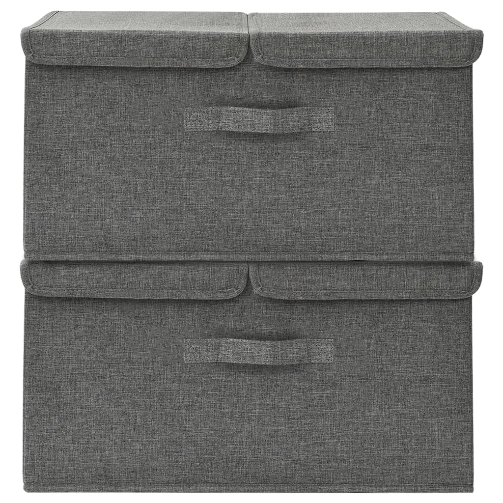 vidaXL Cutii de depozitare 2 buc. antracit 50x30x25 cm material textil vidaXL Cutii de depozitare 2 buc. antracit 50x30x25 cm material textil