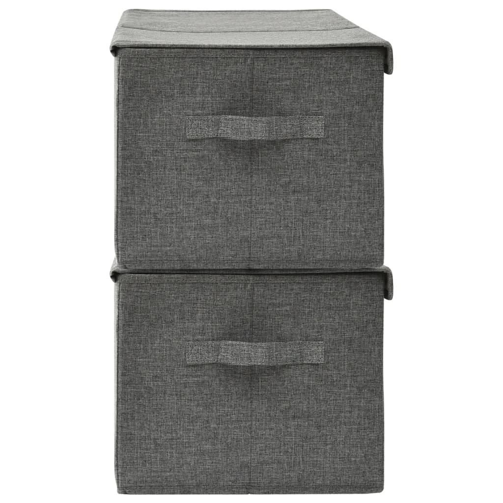 vidaXL Cutii de depozitare 2 buc. antracit 50x30x25 cm material textil vidaXL Cutii de depozitare 2 buc. antracit 50x30x25 cm material textil