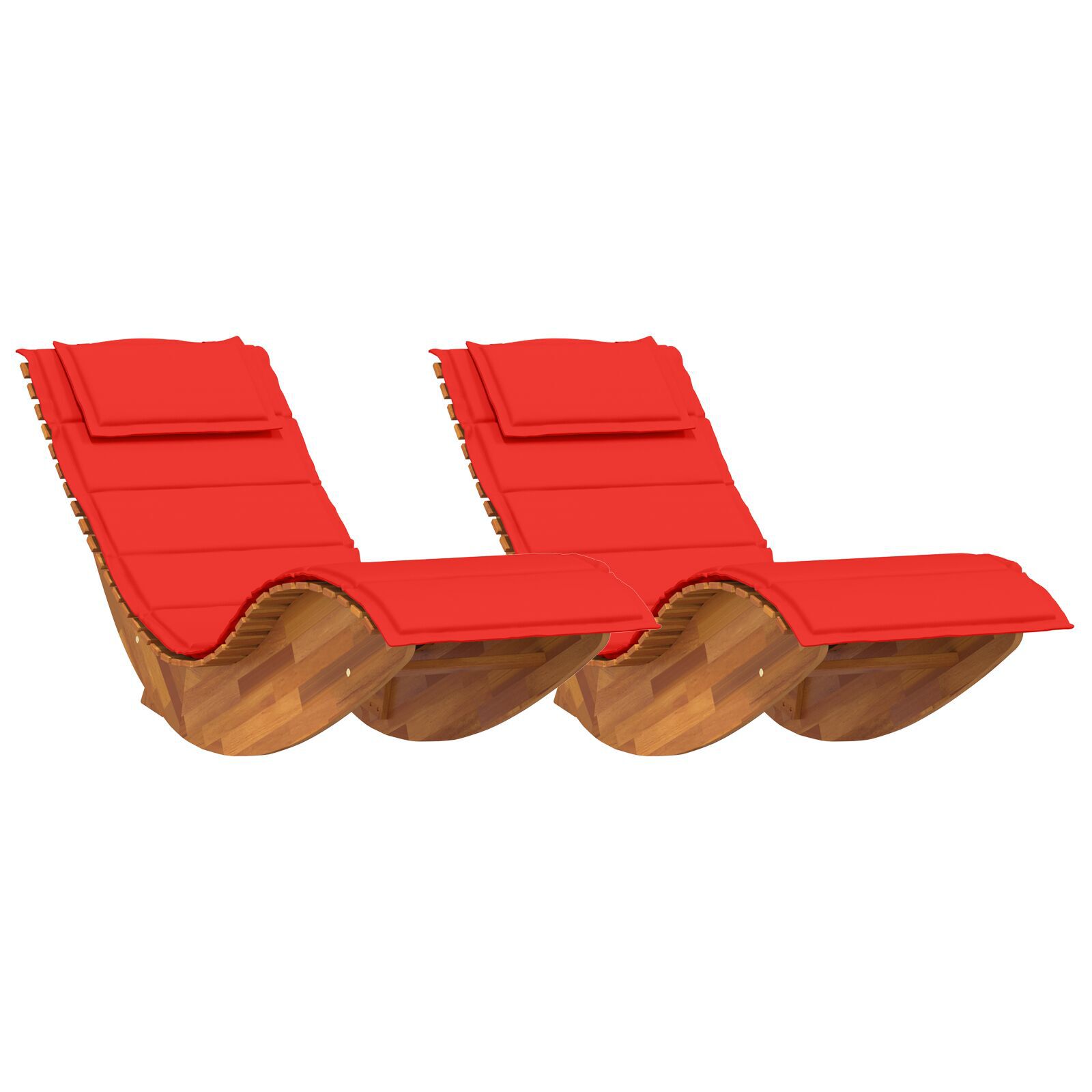 vidaXL Balansoare de Soare cu Perne 2 buc Lemn Solid Acacia vidaXL Balansoare de Soare cu Perne 2 buc Lemn Solid Acacia