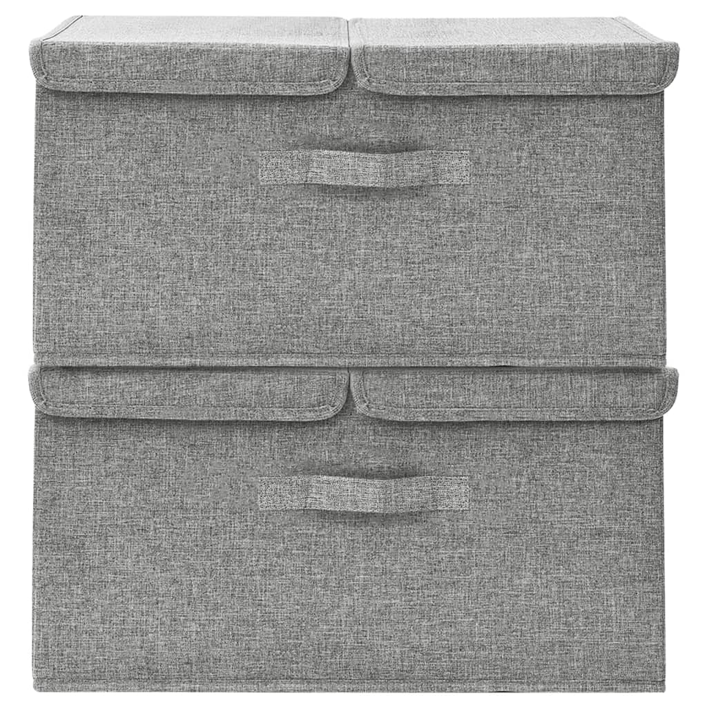 vidaXL Cutii de depozitare 2 buc. gri 50x30x25 cm material textil vidaXL Cutii de depozitare 2 buc. gri 50x30x25 cm material textil