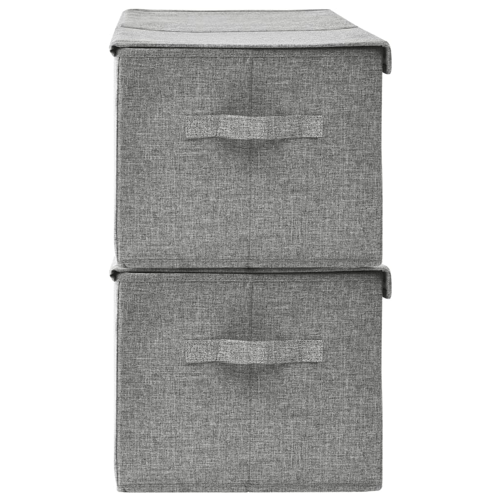 vidaXL Cutii de depozitare 2 buc. gri 50x30x25 cm material textil vidaXL Cutii de depozitare 2 buc. gri 50x30x25 cm material textil