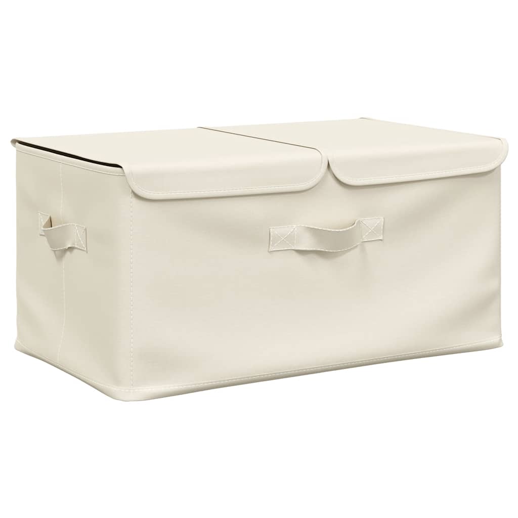 vidaXL Cutie de depozitare, crem, 50x30x25 cm, material textil vidaXL Cutie de depozitare, crem, 50x30x25 cm, material textil