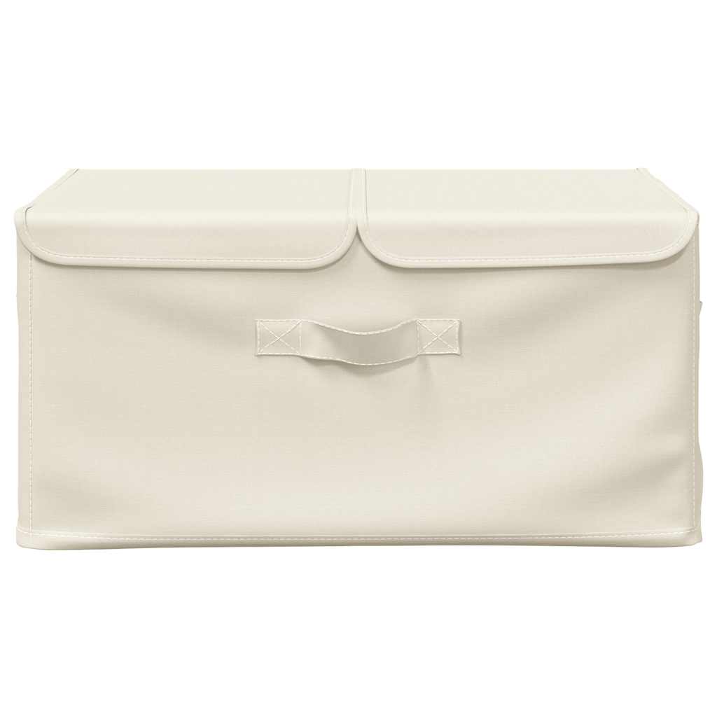 vidaXL Cutie de depozitare, crem, 50x30x25 cm, material textil vidaXL Cutie de depozitare, crem, 50x30x25 cm, material textil