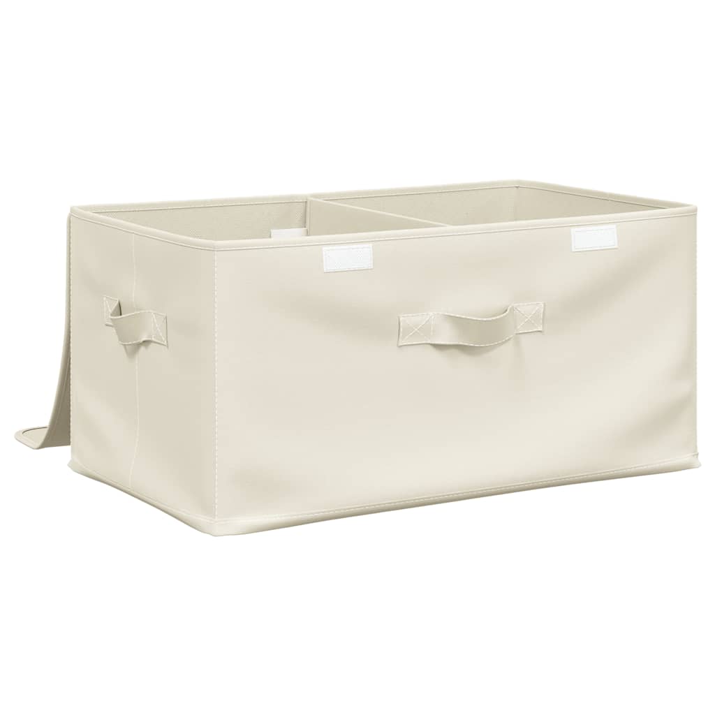 vidaXL Cutie de depozitare, crem, 50x30x25 cm, material textil vidaXL Cutie de depozitare, crem, 50x30x25 cm, material textil