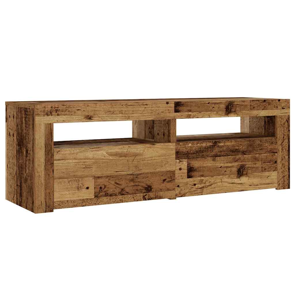 vidaXL Noptiere cu LED-uri, 2 buc., Lemn vechi, 60x35x40 cm