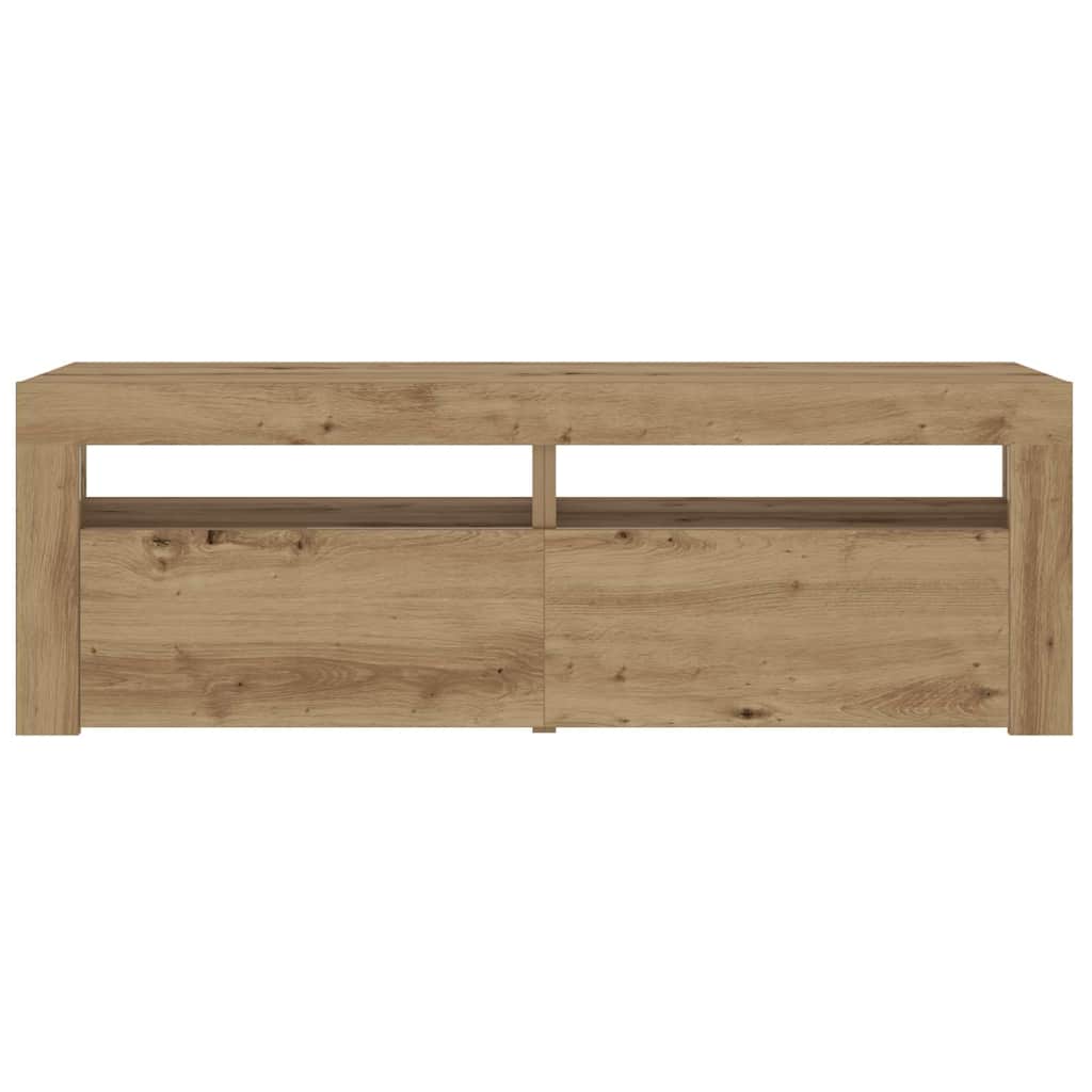 vidaXL Noptiere cu lumini LED, 2 buc.,Stejar artizanal, 60x35x40 cm