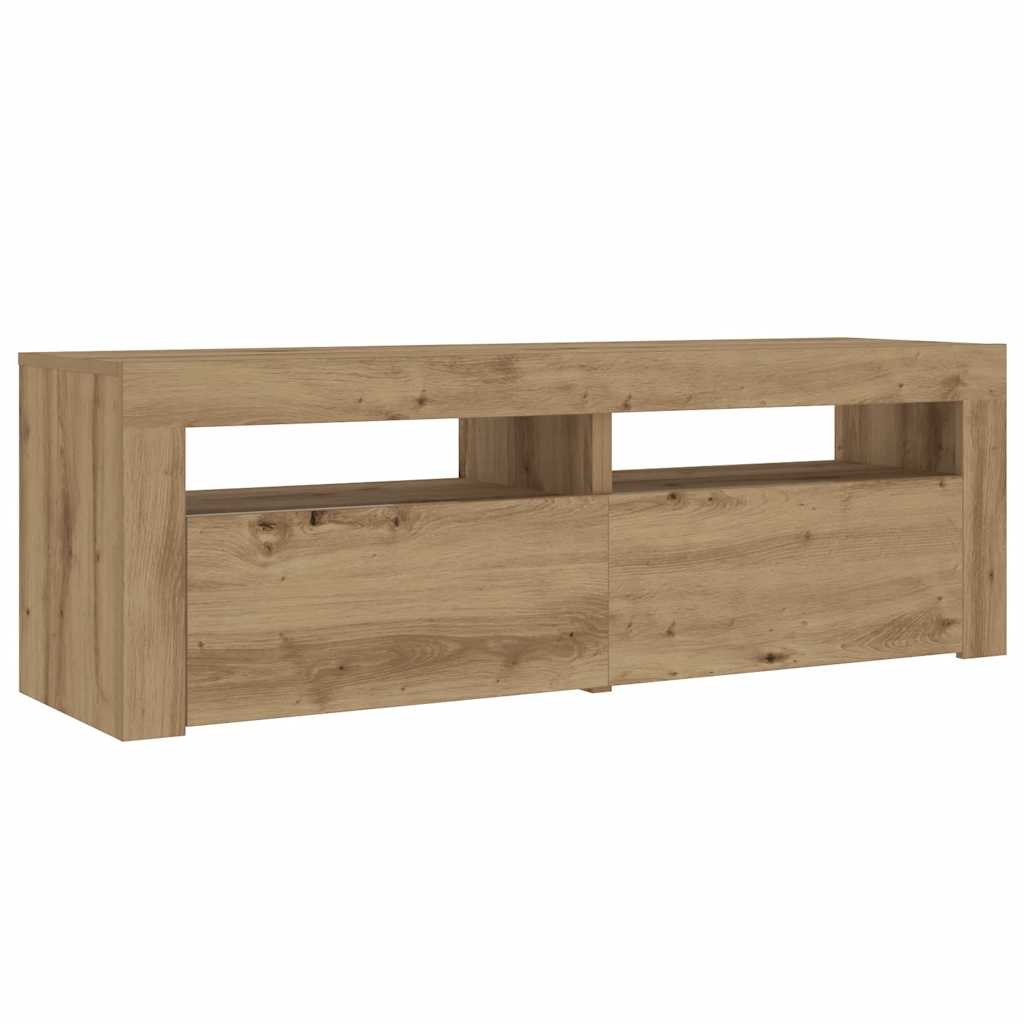 vidaXL Noptiere cu lumini LED, 2 buc.,Stejar artizanal, 60x35x40 cm