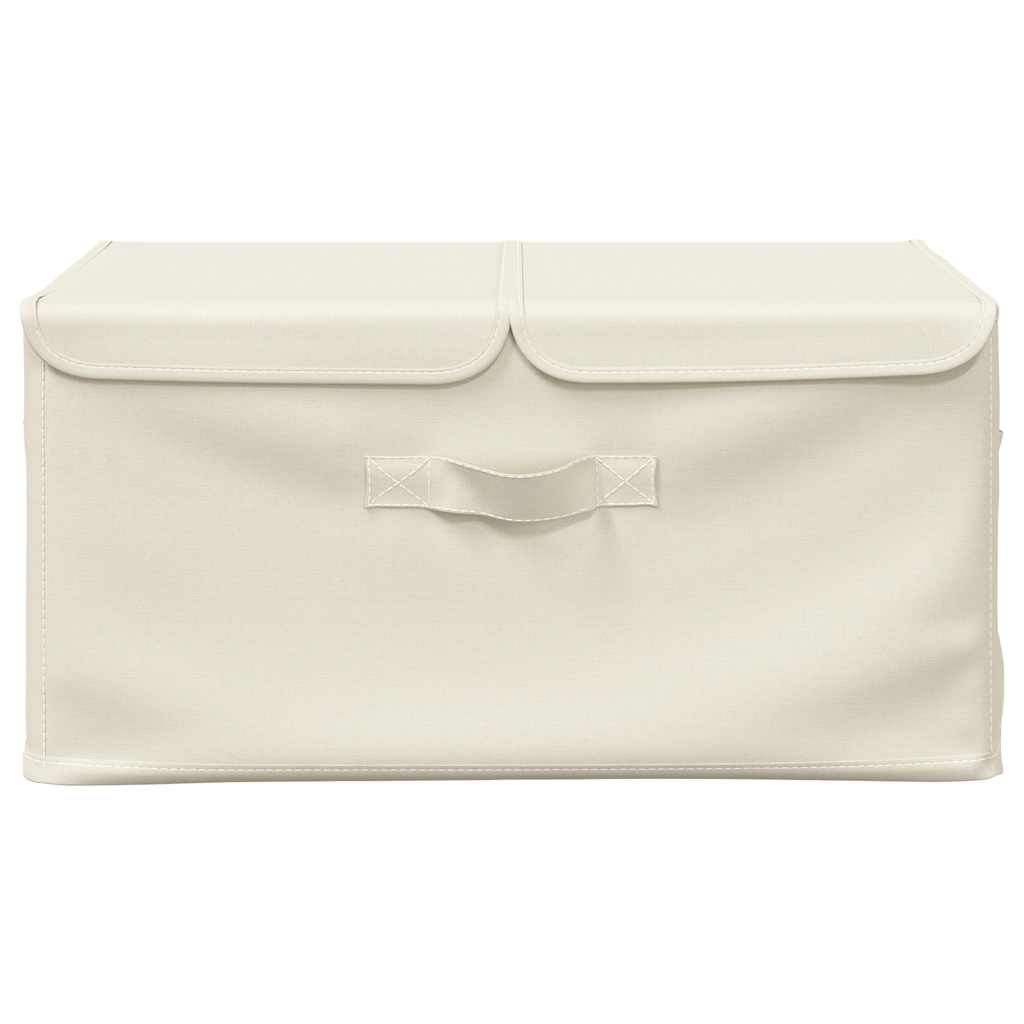 vidaXL Cutii de depozitare 2 buc. crem 50x30x25 cm material textil vidaXL Cutii de depozitare 2 buc. crem 50x30x25 cm material textil