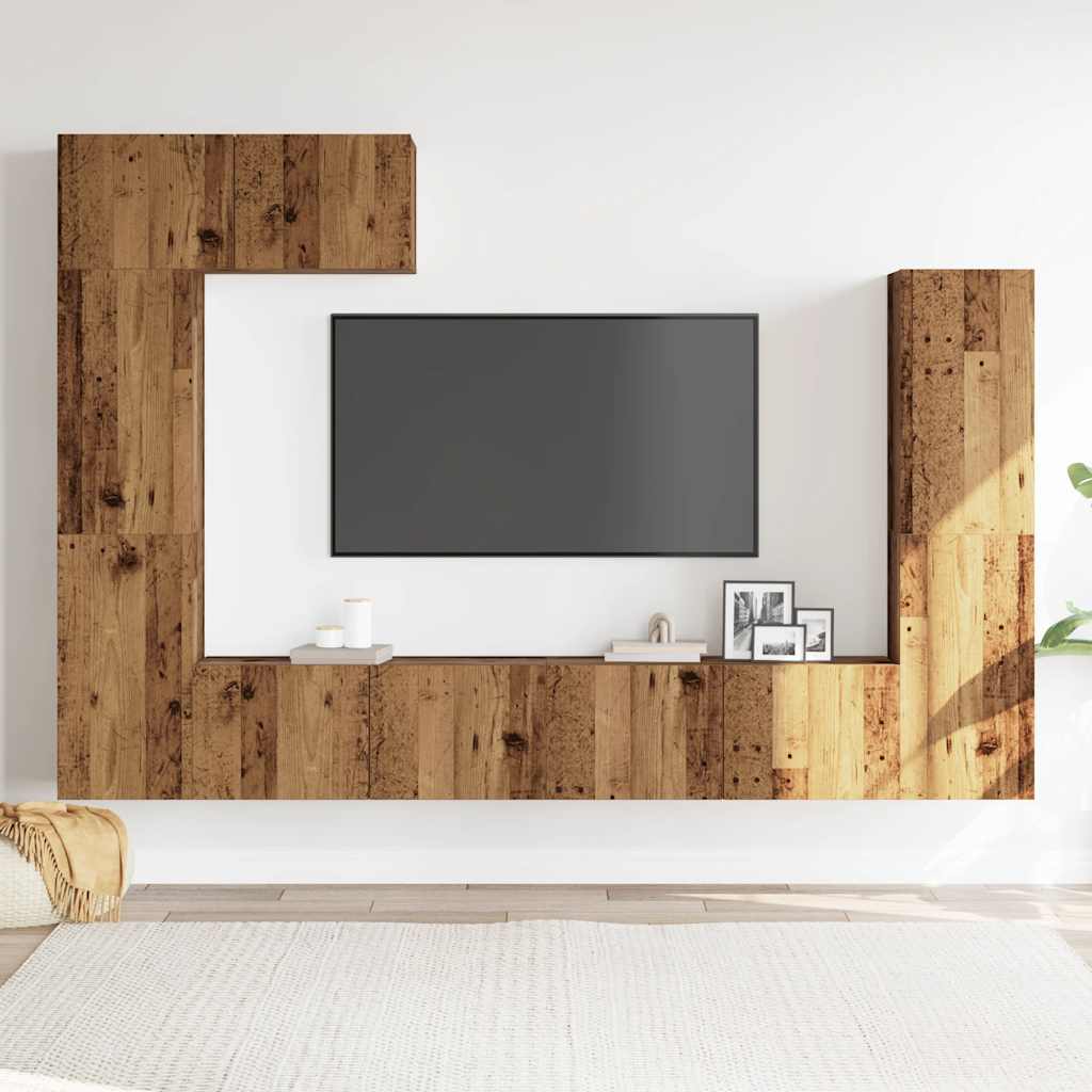 vidaXL Set dulap TV 5 piese montat pe perete lemn vechi lemn prelucrat