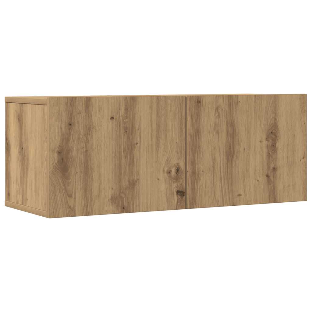 vidaXL Set dulap TV 7 piese Stejar Artisan montat pe perete vidaXL Set dulap TV 7 piese Stejar Artisan montat pe perete