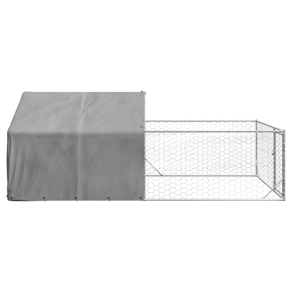 vidaXL Canisa de exterior cu alergare 5x2x1,5 m otel galvanizat vidaXL Canisa de exterior cu alergare 5x2x1,5 m otel galvanizat