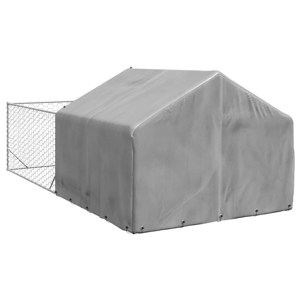 vidaXL Canisa de exterior cu alergare 5x2x1,5 m otel galvanizat vidaXL Canisa de exterior cu alergare 5x2x1,5 m otel galvanizat