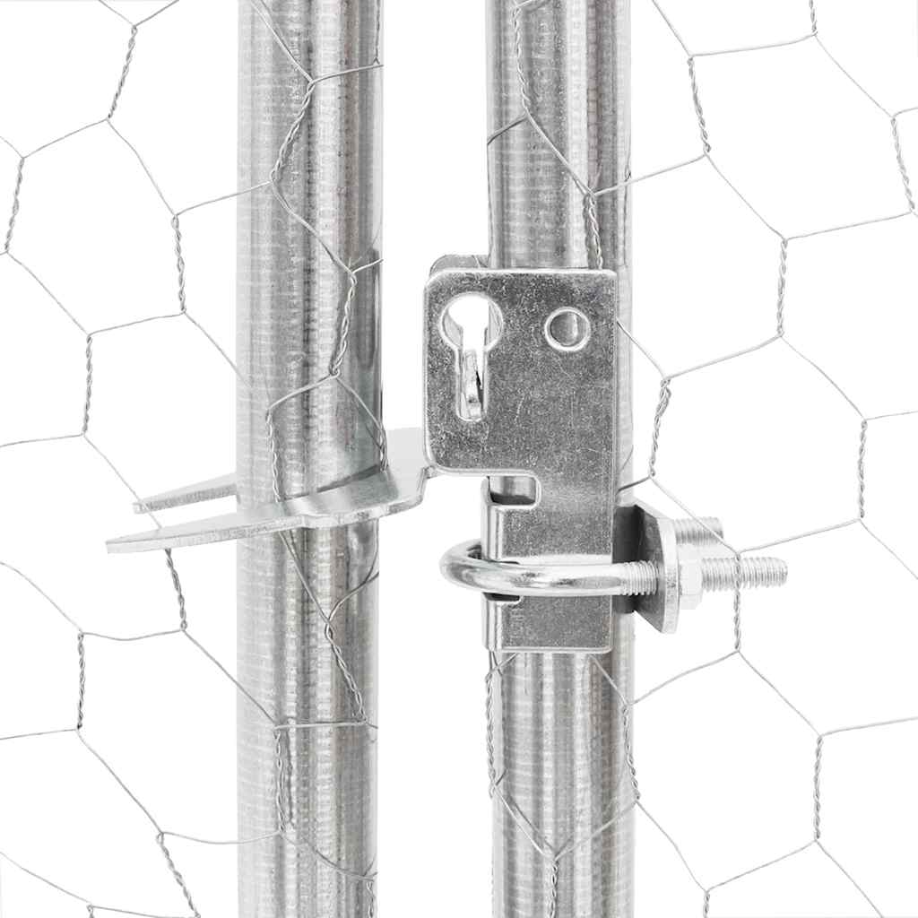 vidaXL Canisa de exterior cu alergare 5x2x1,5 m otel galvanizat vidaXL Canisa de exterior cu alergare 5x2x1,5 m otel galvanizat