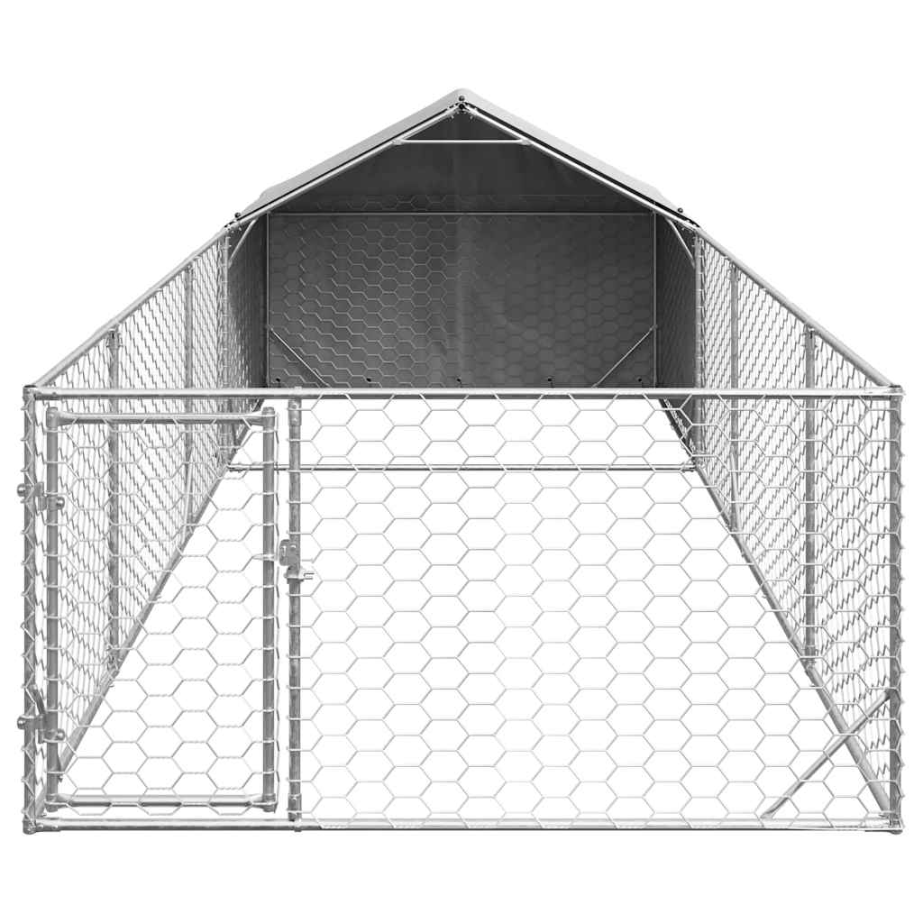 vidaXL Canisa de exterior cu alergare 6x2x1,5 m otel galvanizat vidaXL Canisa de exterior cu alergare 6x2x1,5 m otel galvanizat