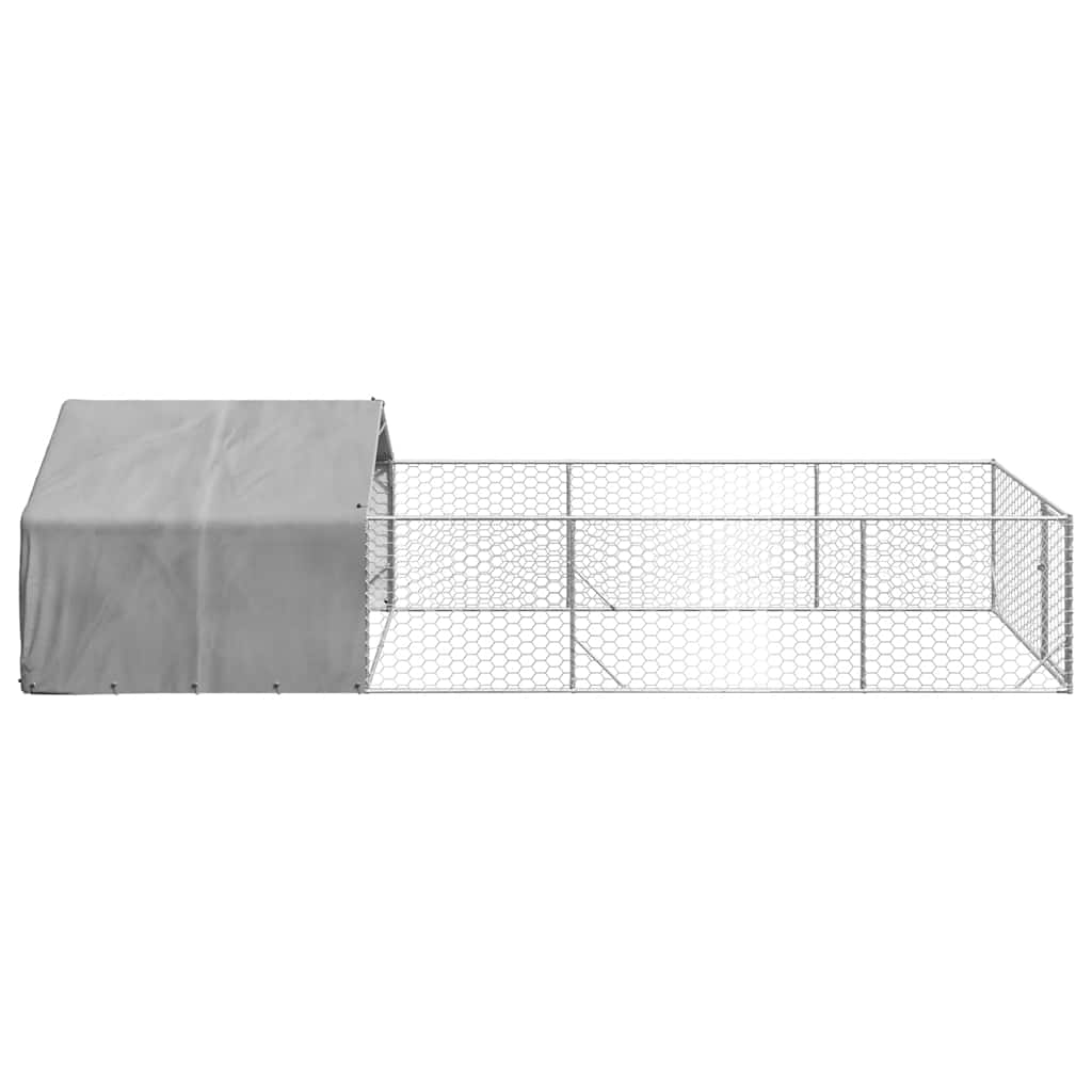 vidaXL Canisa de exterior cu alergare 6x2x1,5 m otel galvanizat vidaXL Canisa de exterior cu alergare 6x2x1,5 m otel galvanizat