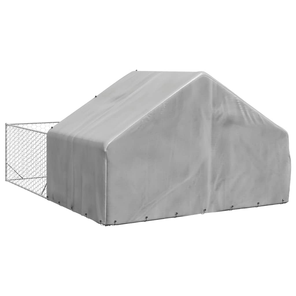 vidaXL Canisa de exterior cu alergare 4x3x1,9 m otel galvanizat vidaXL Canisa de exterior cu alergare 4x3x1,9 m otel galvanizat