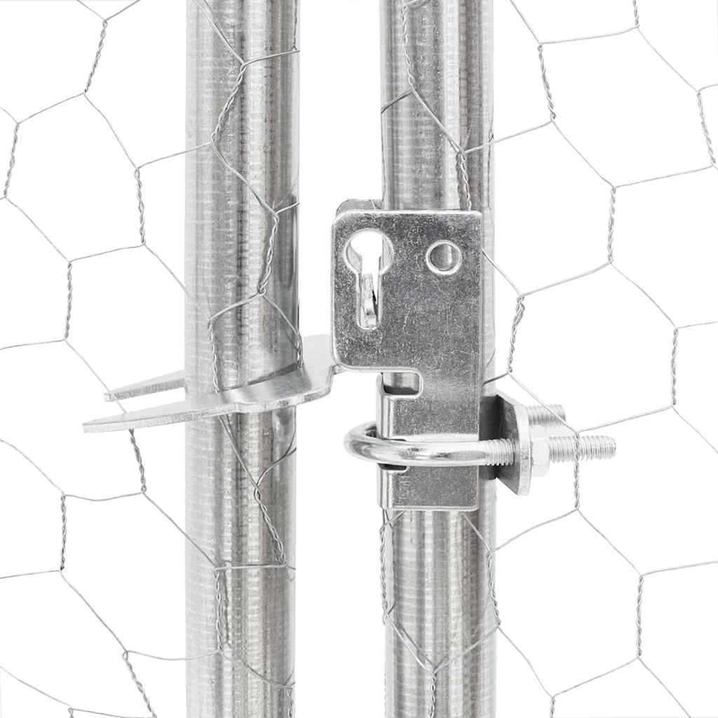 vidaXL Canisa de exterior cu alergare 4x3x1,9 m otel galvanizat vidaXL Canisa de exterior cu alergare 4x3x1,9 m otel galvanizat