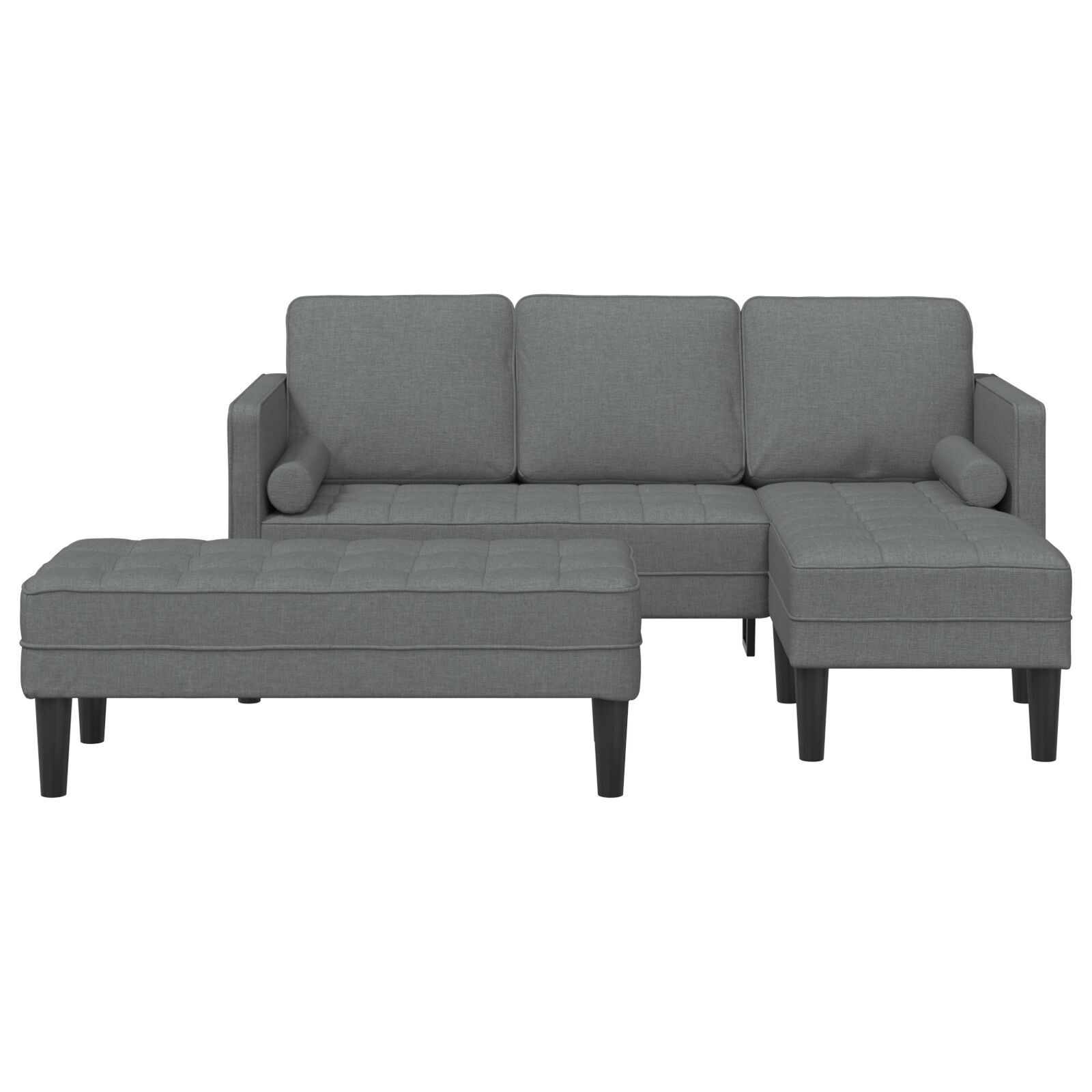 vidaXL Set de canapea 2 pcs Gri închis 173 x 131 x 67 cm țesătură