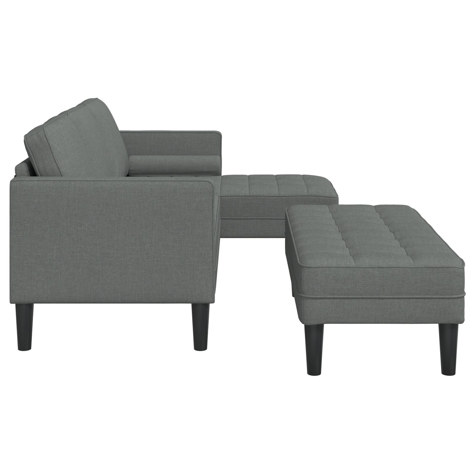 vidaXL Set de canapea 2 pcs Gri închis 173 x 131 x 67 cm țesătură
