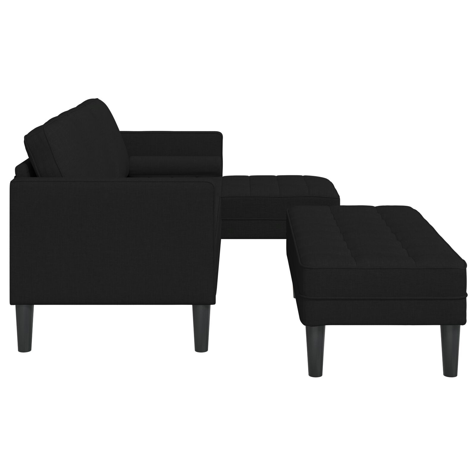 vidaXL Set de canapea 2 pcs Negru 173 x 131 x 67 cm țesătură vidaXL Set de canapea 2 pcs Negru 173 x 131 x 67 cm țesătură