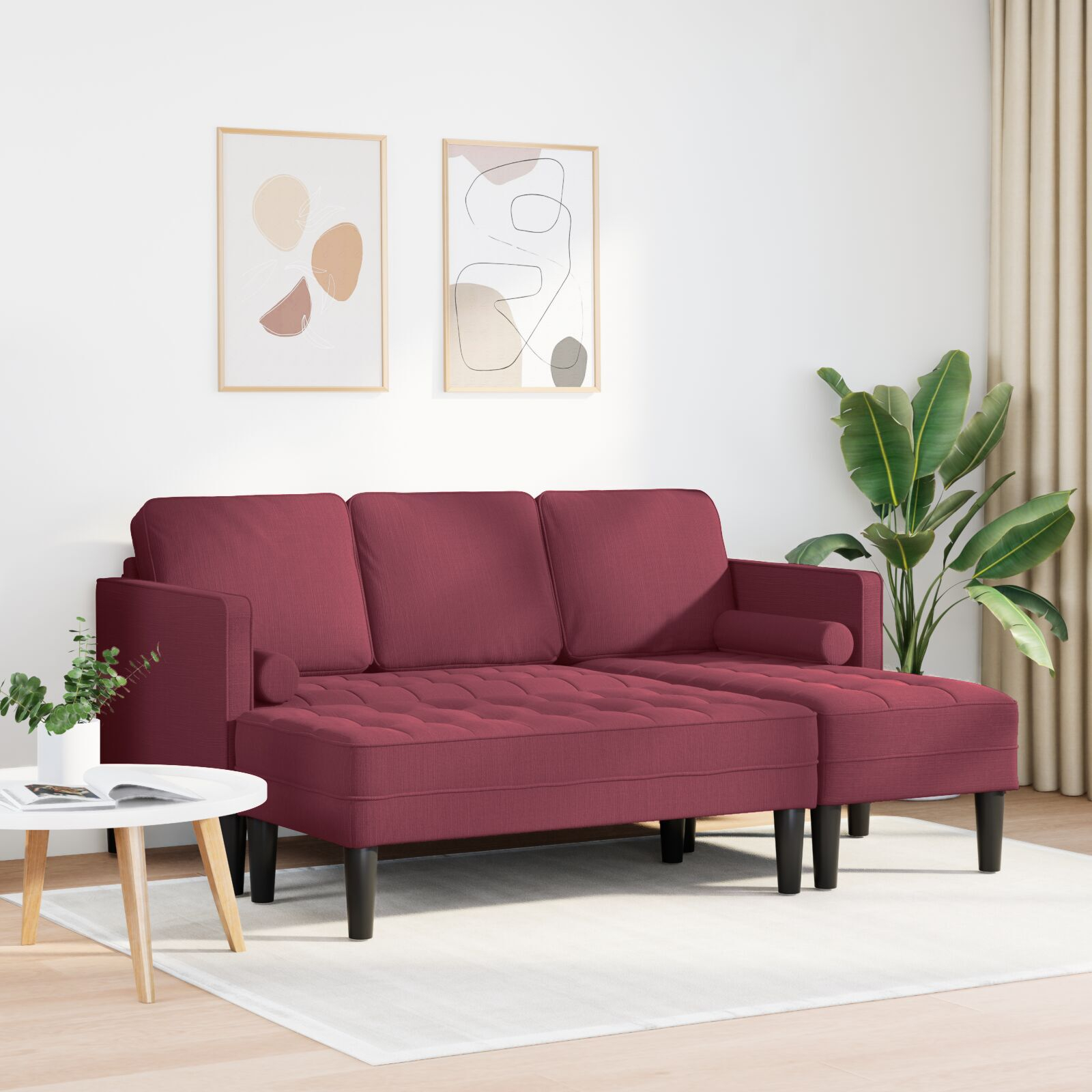 vidaXL Set de canapea 2 pcs bordo 173 x 131 x 67 cm țesătură
