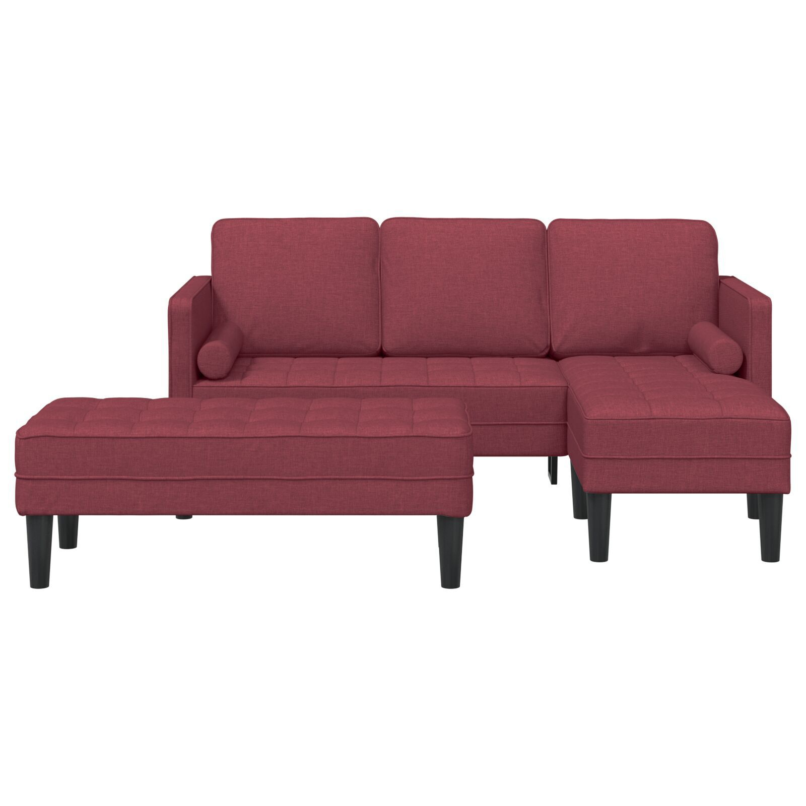 vidaXL Set de canapea 2 pcs bordo 173 x 131 x 67 cm țesătură