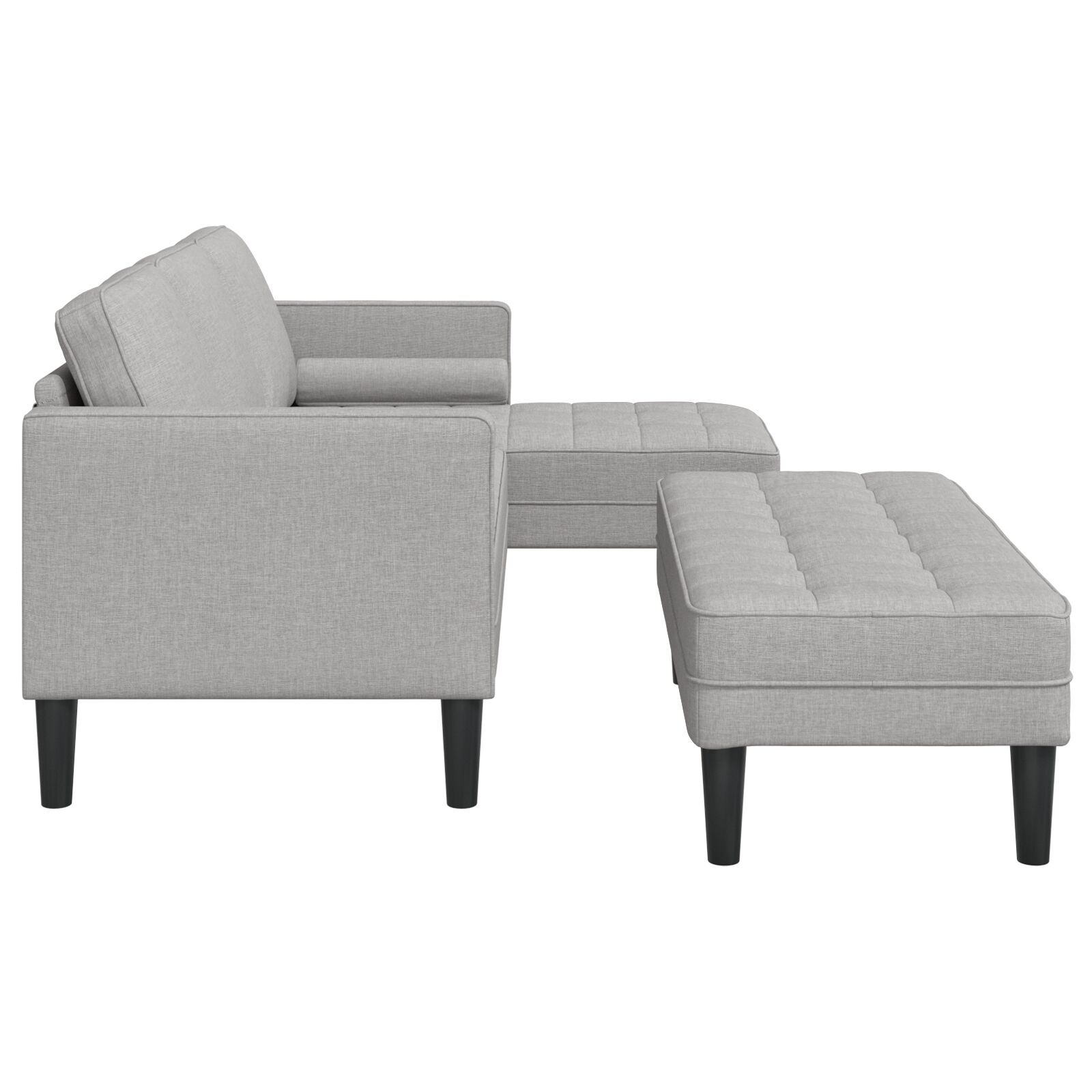 vidaXL Set de canapea 2 pcs Gri de nor 173 x 131 x 67 cm țesătură