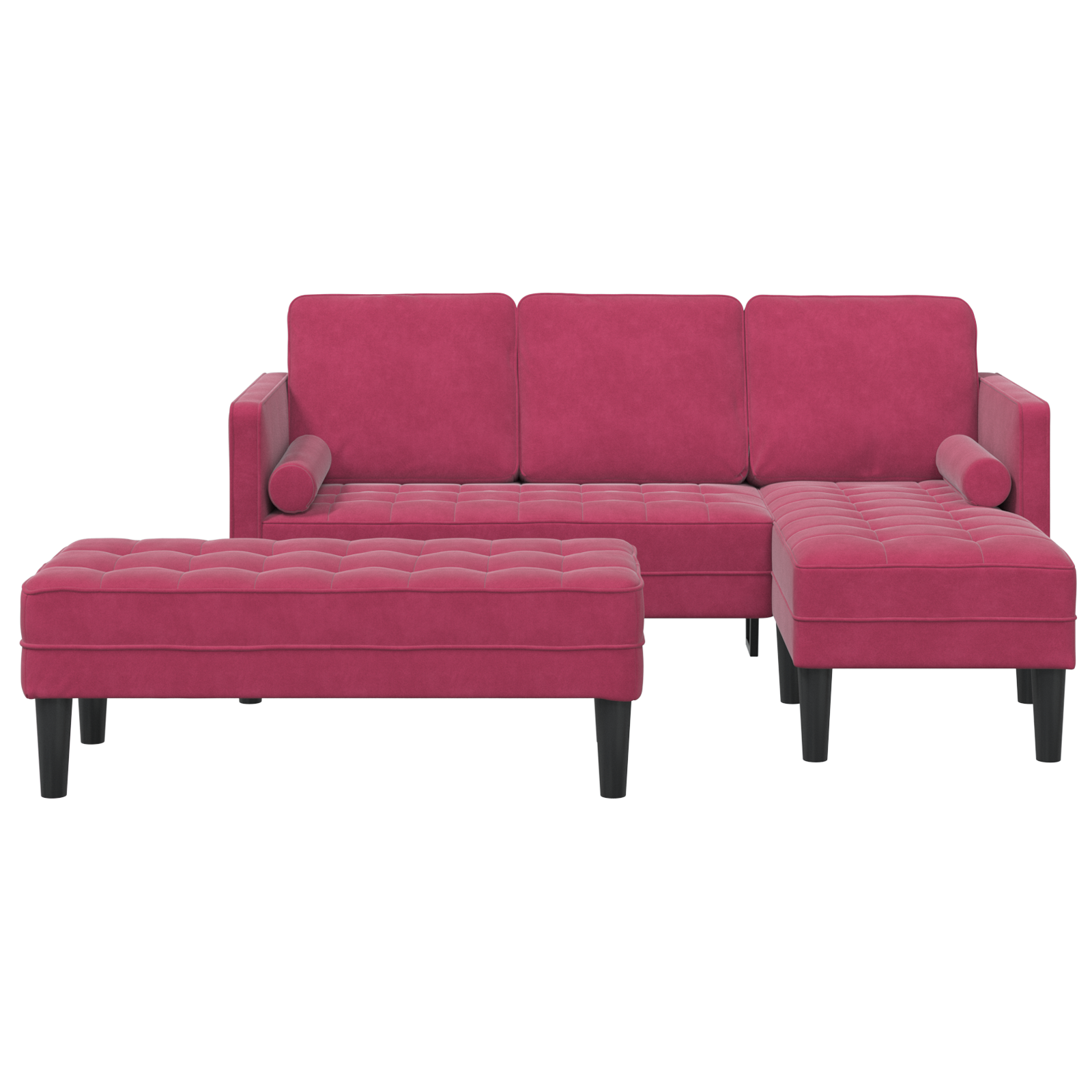 vidaXL Set de canapea 2 pcs bordo 173 x 131 x 67 cm Catifea vidaXL Set de canapea 2 pcs bordo 173 x 131 x 67 cm Catifea