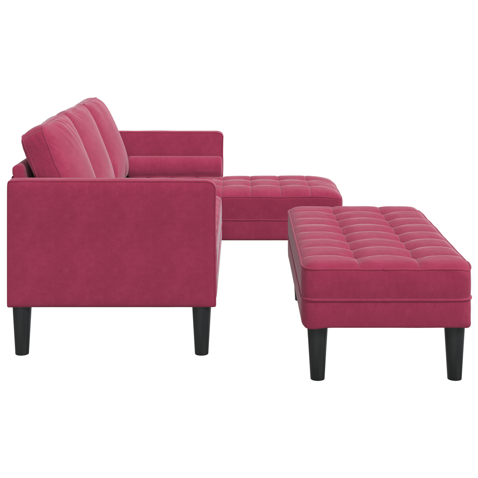 vidaXL Set de canapea 2 pcs bordo 173 x 131 x 67 cm Catifea vidaXL Set de canapea 2 pcs bordo 173 x 131 x 67 cm Catifea