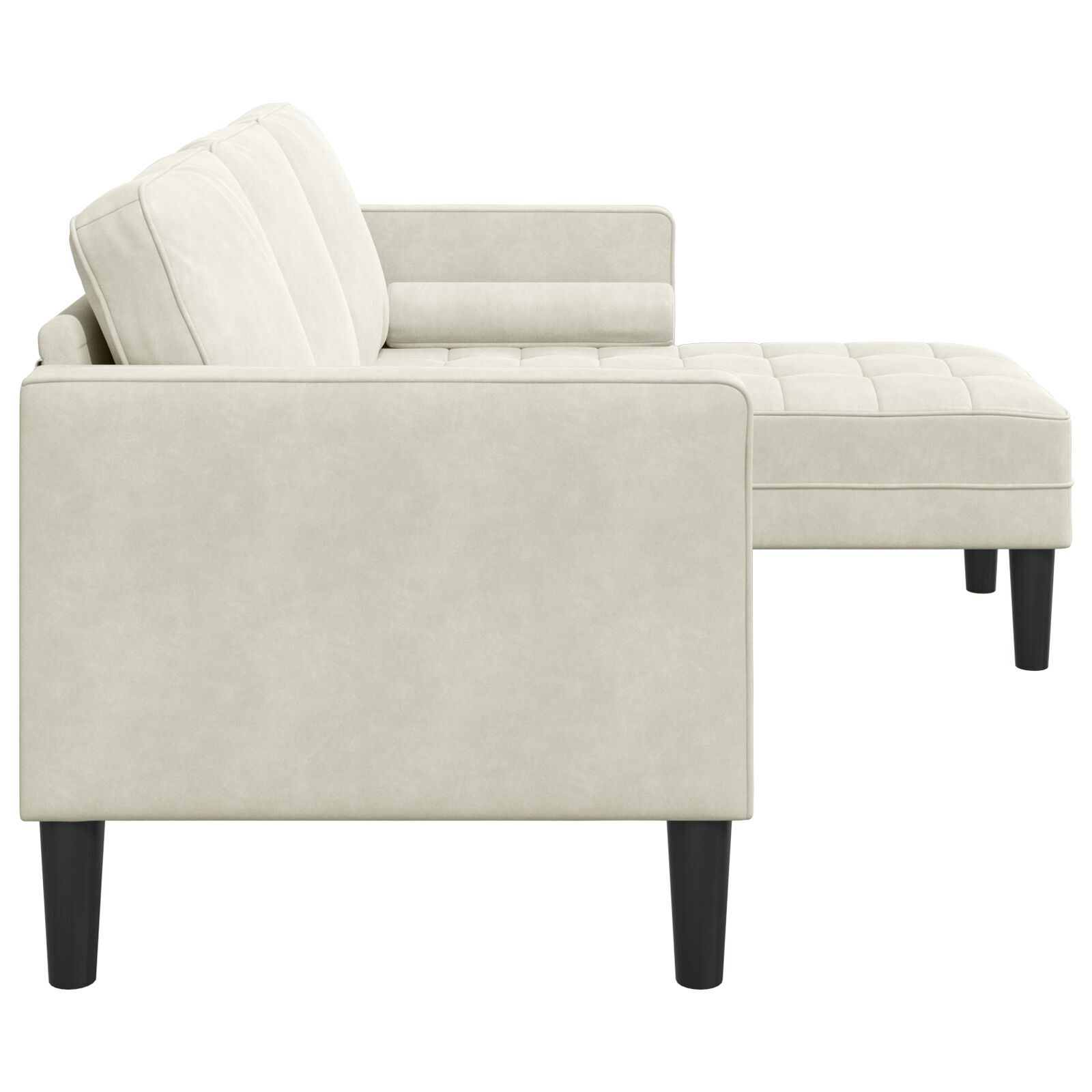 Sofa de Grădină vidaXL cu Bancă și Perne în Formă de L din Catifea Crem Sofa de Grădină vidaXL cu Bancă și Perne în Formă de L din Catifea Crem