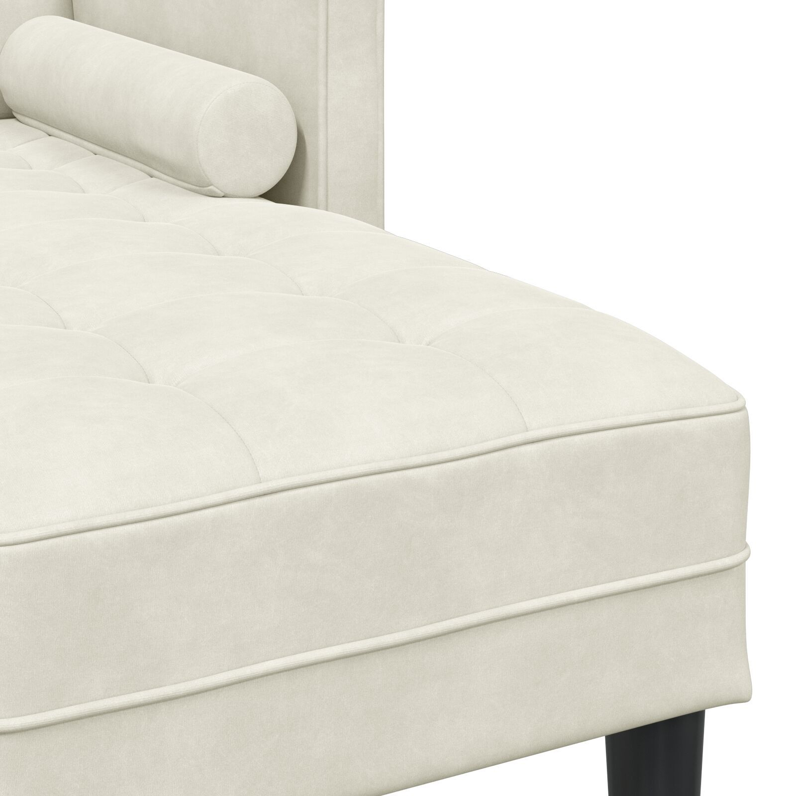 Sofa de Grădină vidaXL cu Bancă și Perne în Formă de L din Catifea Crem Sofa de Grădină vidaXL cu Bancă și Perne în Formă de L din Catifea Crem